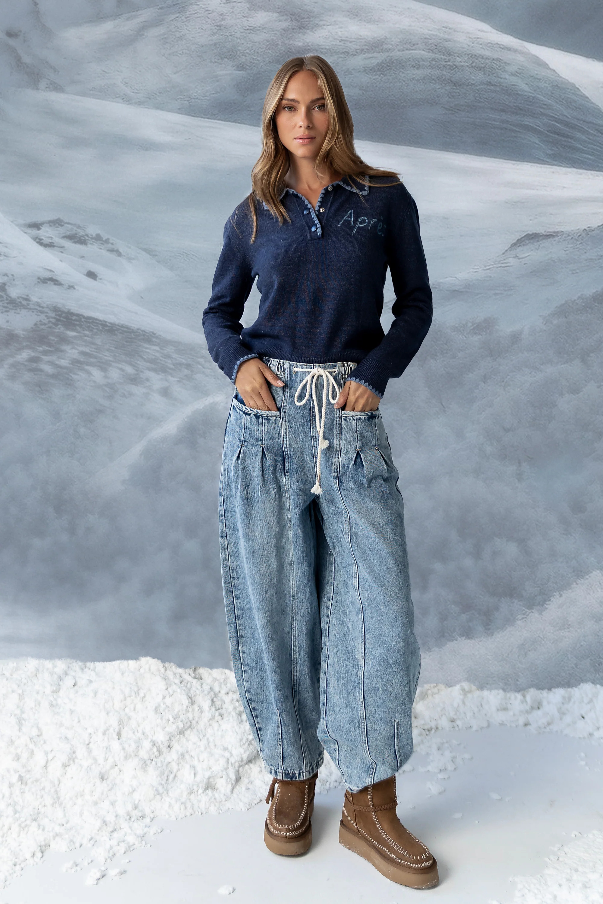 Apres Knit Sweater in Navy - FINAL SALE - Image 4