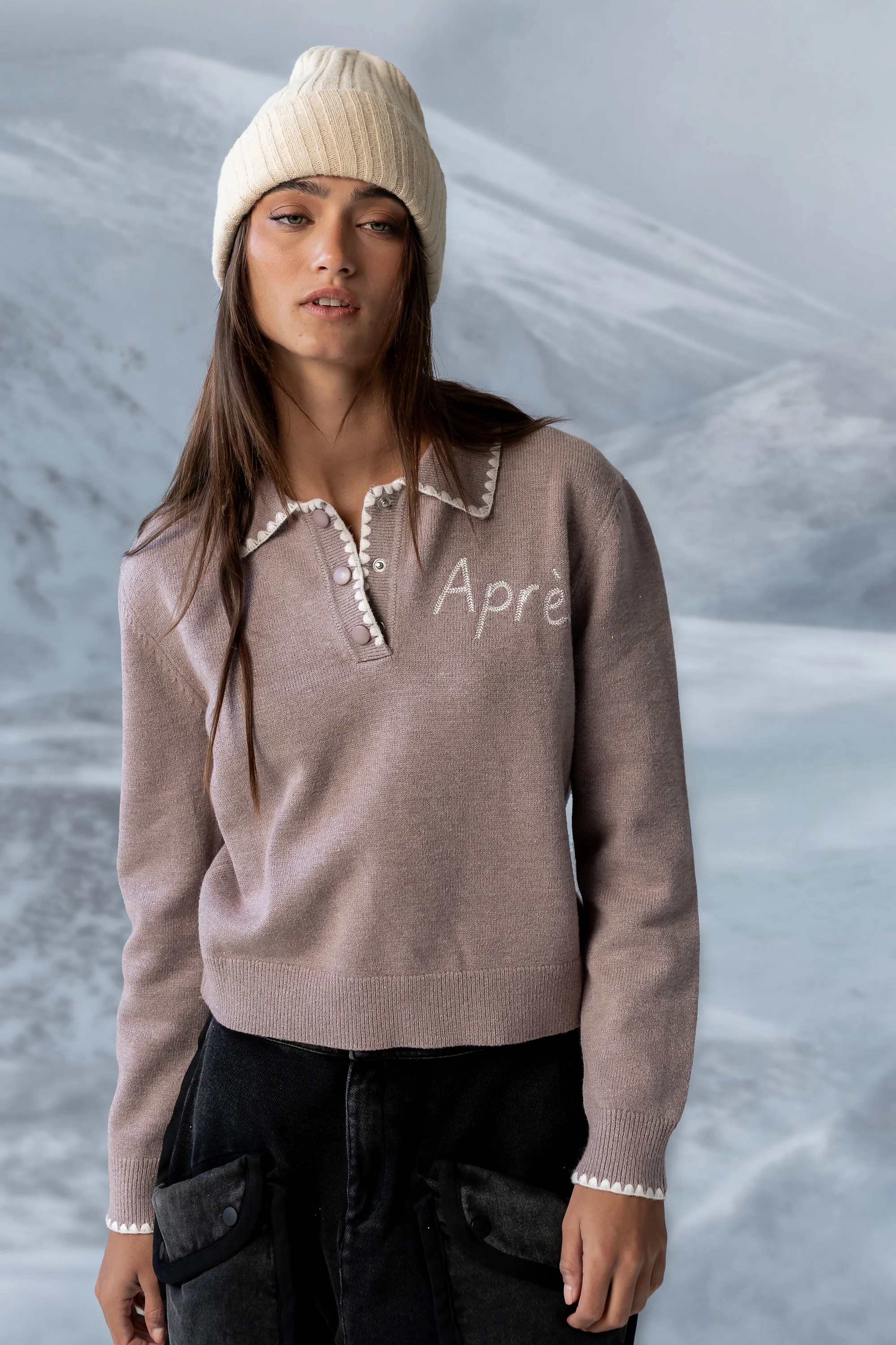 Apres Knit Sweater in Oatmeal - FINAL SALE - Image 2