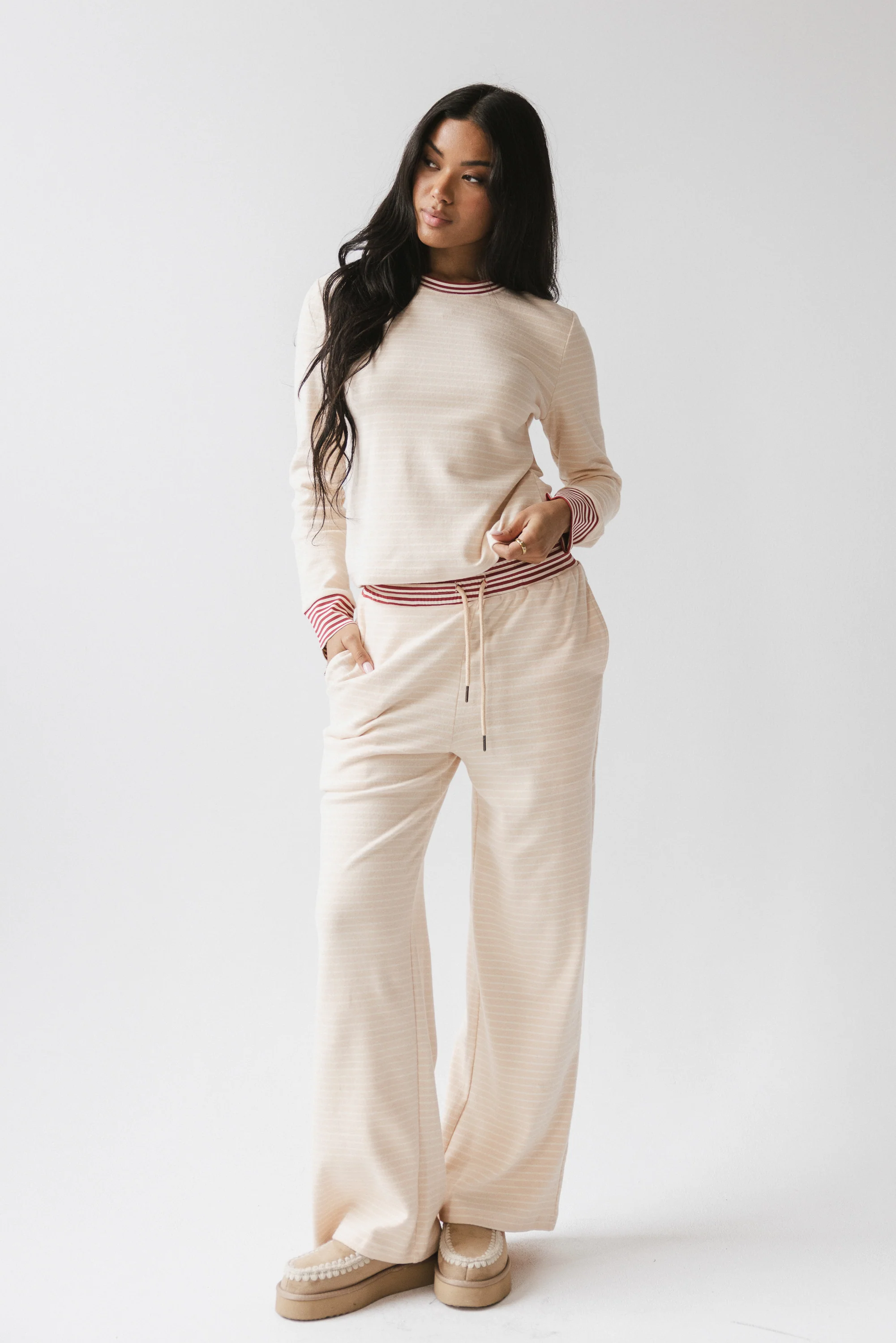 April Striped Pants in Beige - FINAL SALE - Image 4