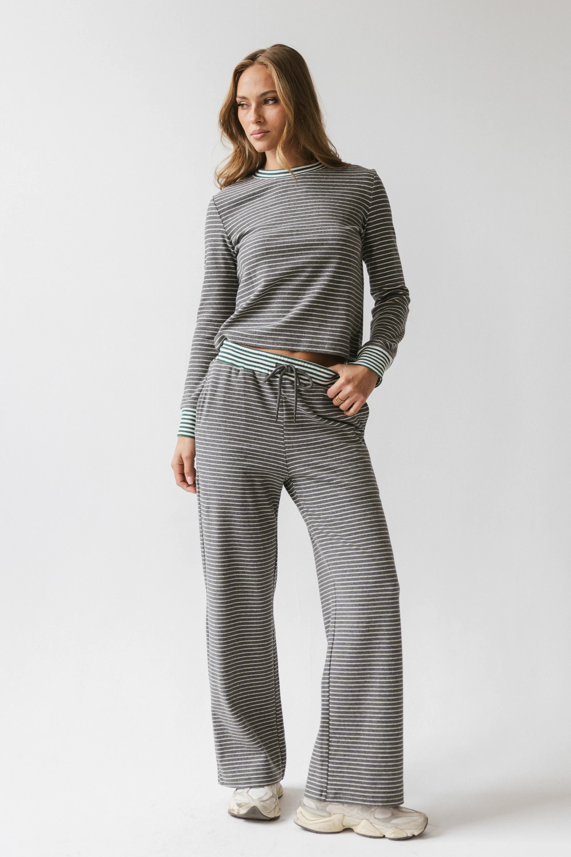 April Striped Top in Grey - FINAL SALE - Image 2