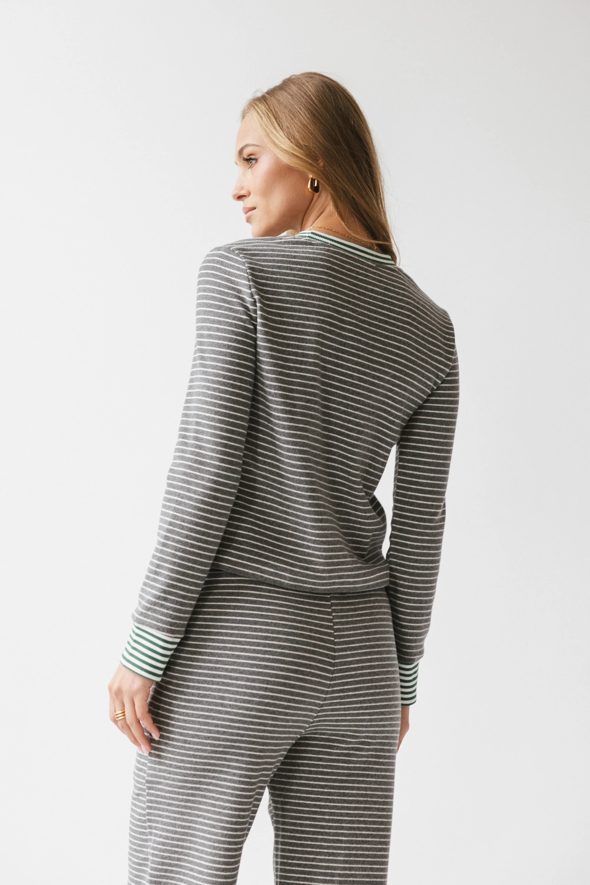 April Striped Top in Grey - FINAL SALE - Image 4