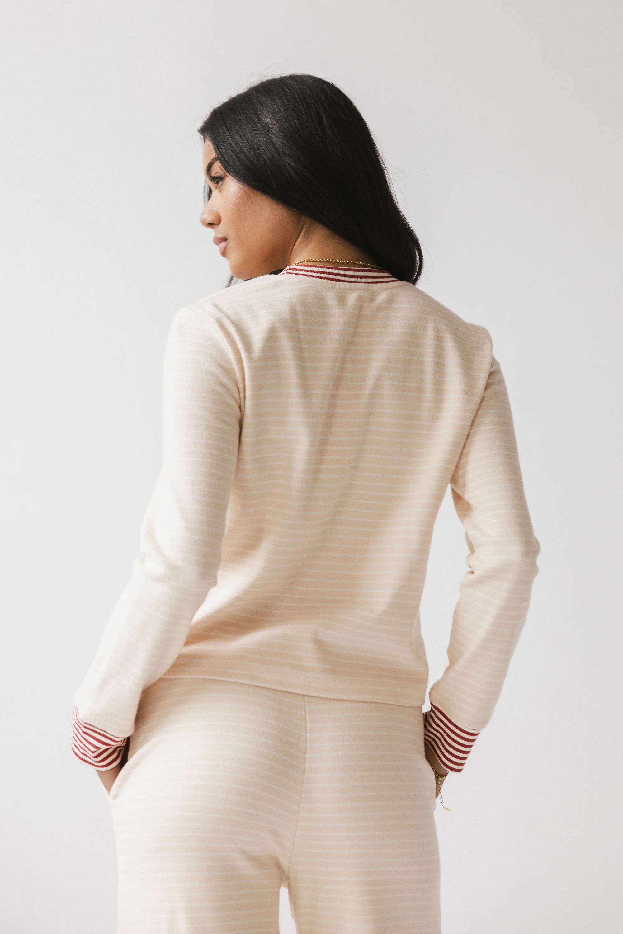 April Striped Top in Beige - FINAL SALE - Image 3