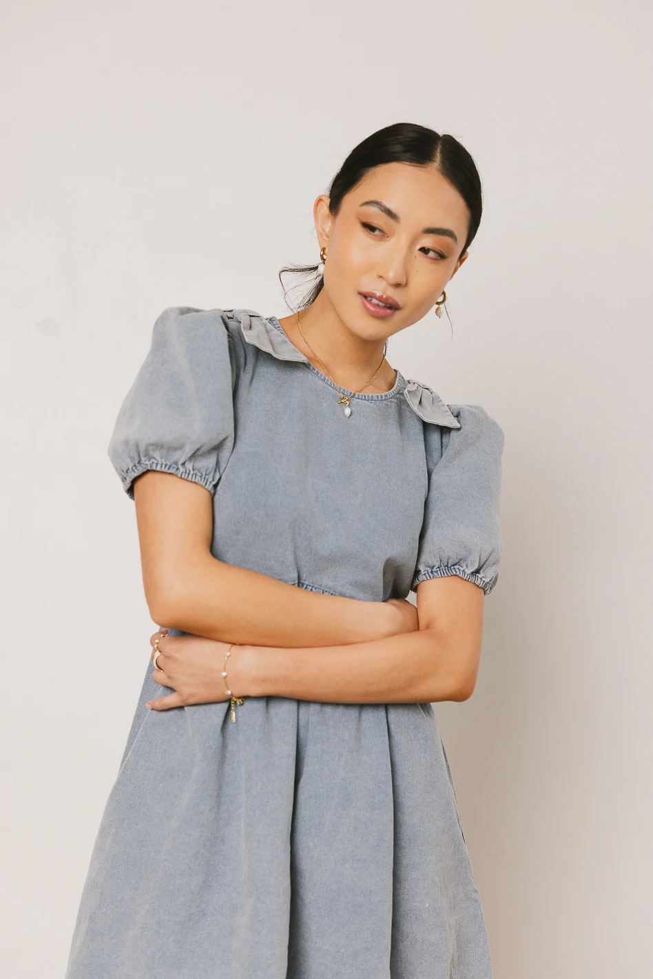 Archer Denim Mini Dress - FINAL SALE - Image 6