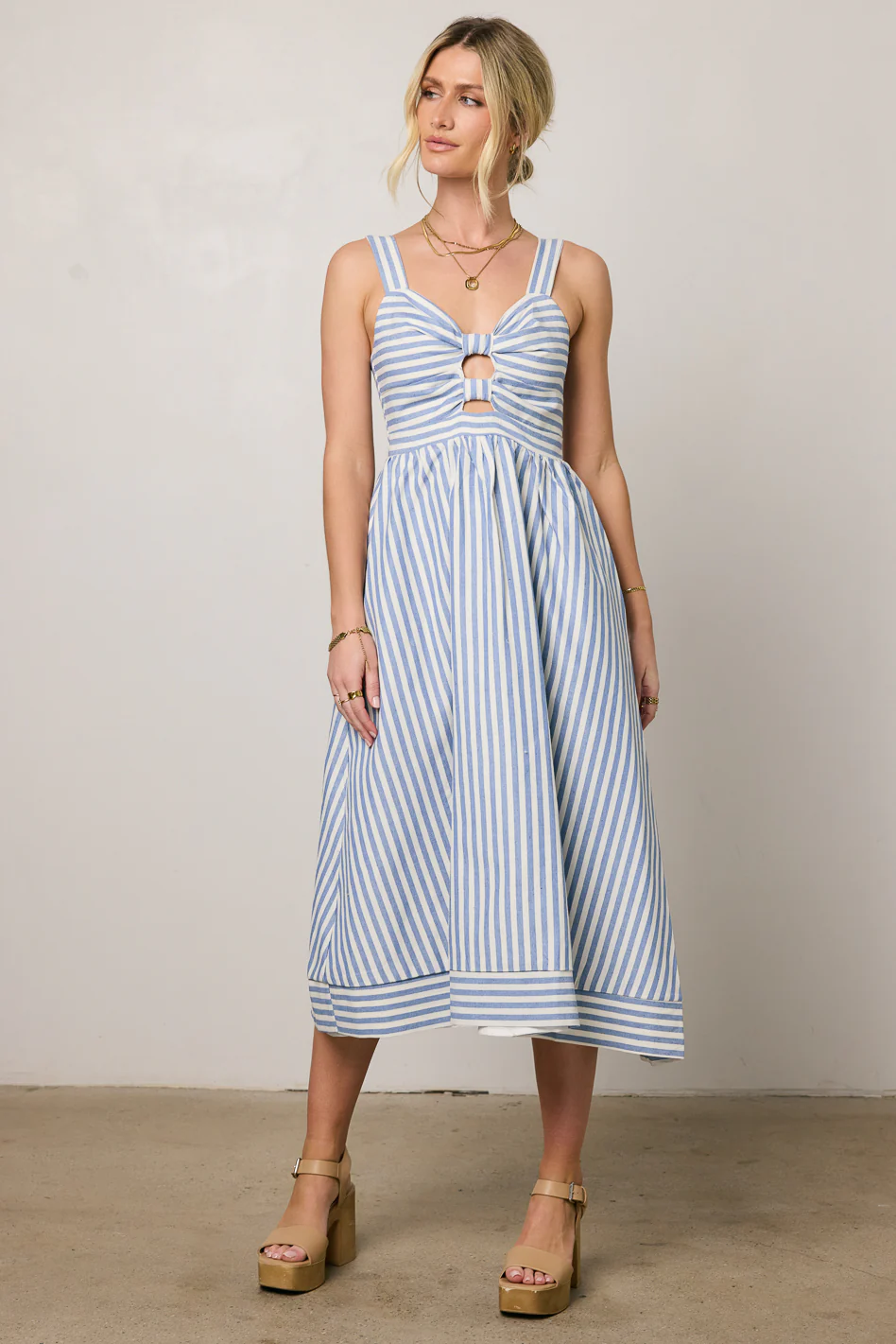 Archie Striped Midi Dress - FINAL SALE - Image 6