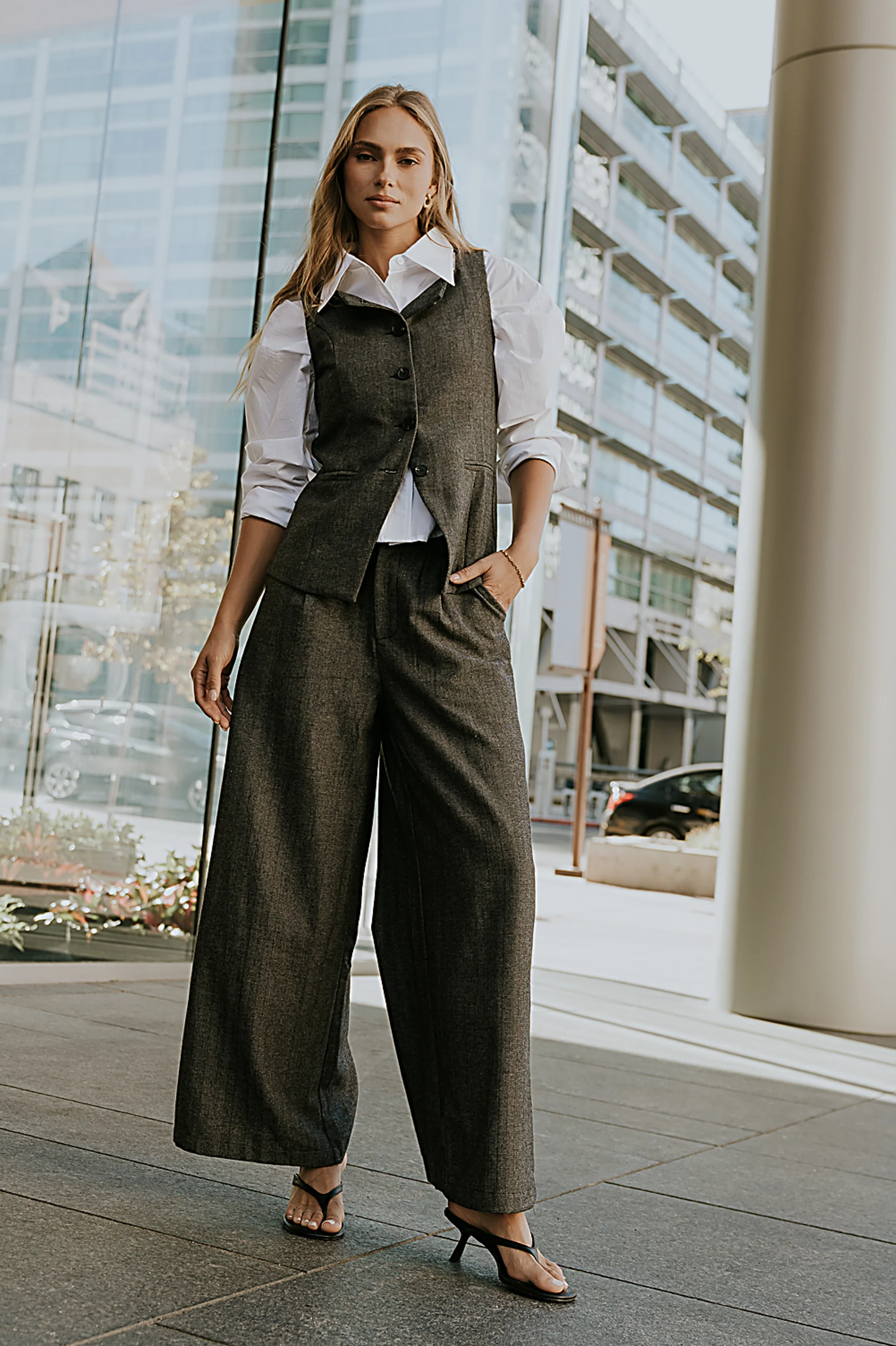 Arden Herringbone Vest - Image 2