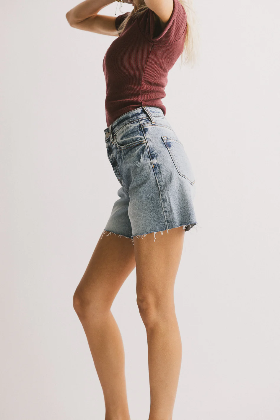 Ariel Distressed Denim Shorts - Image 3