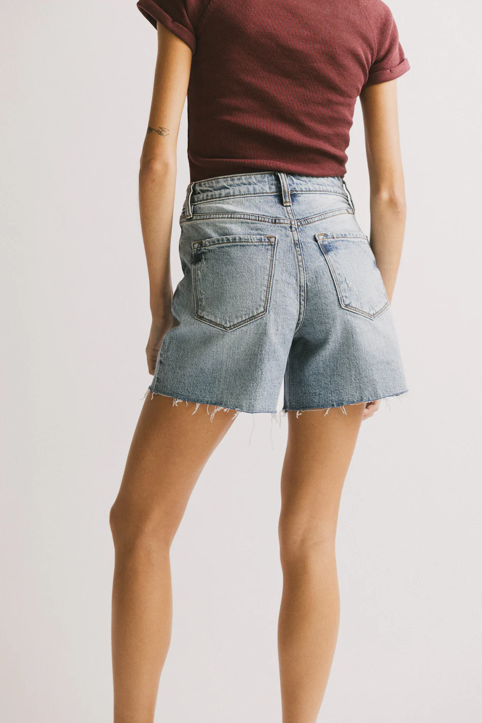 Ariel Distressed Denim Shorts - Image 4
