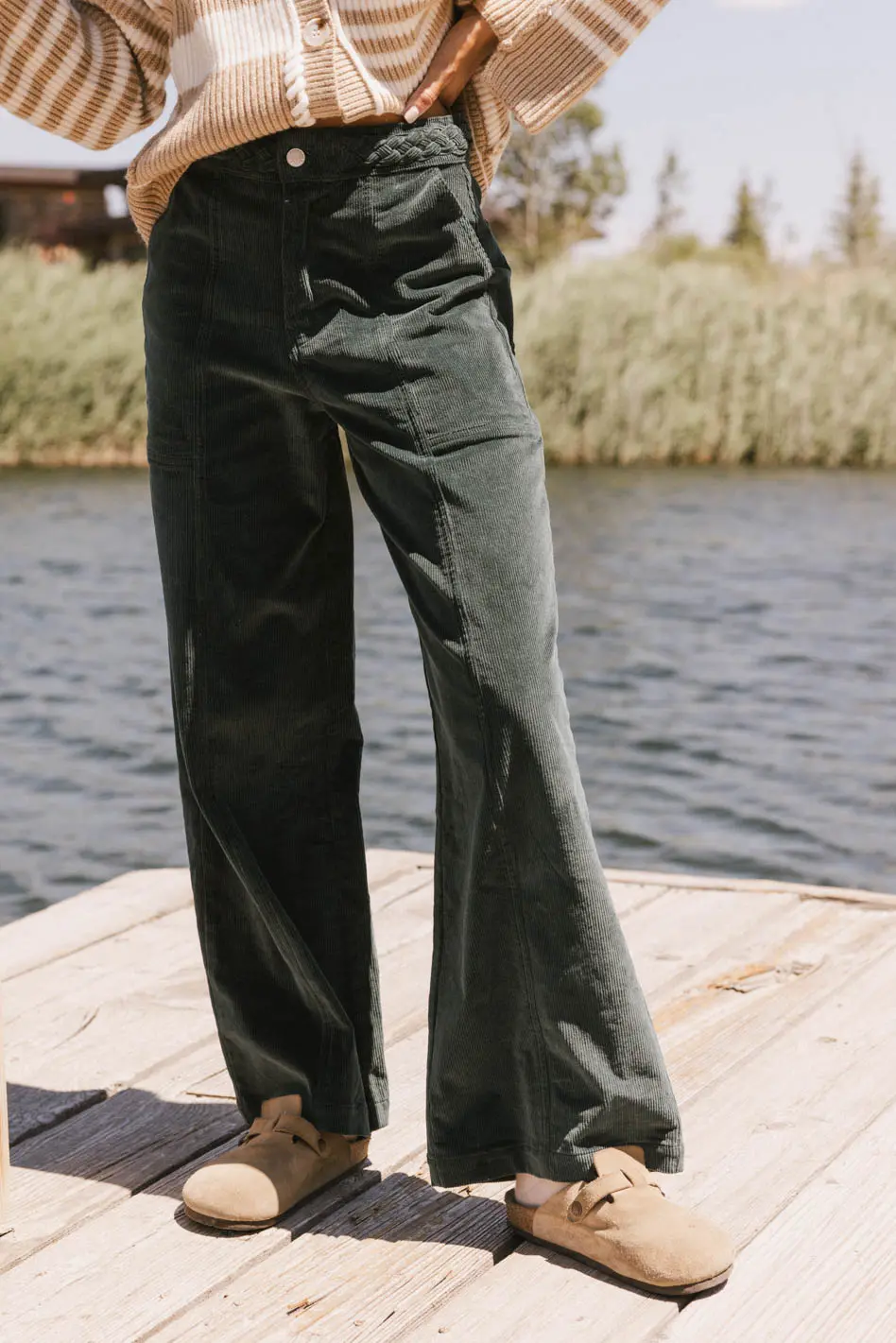Ariella Corduroy Pants in Teal - FINAL SALE - Image 5