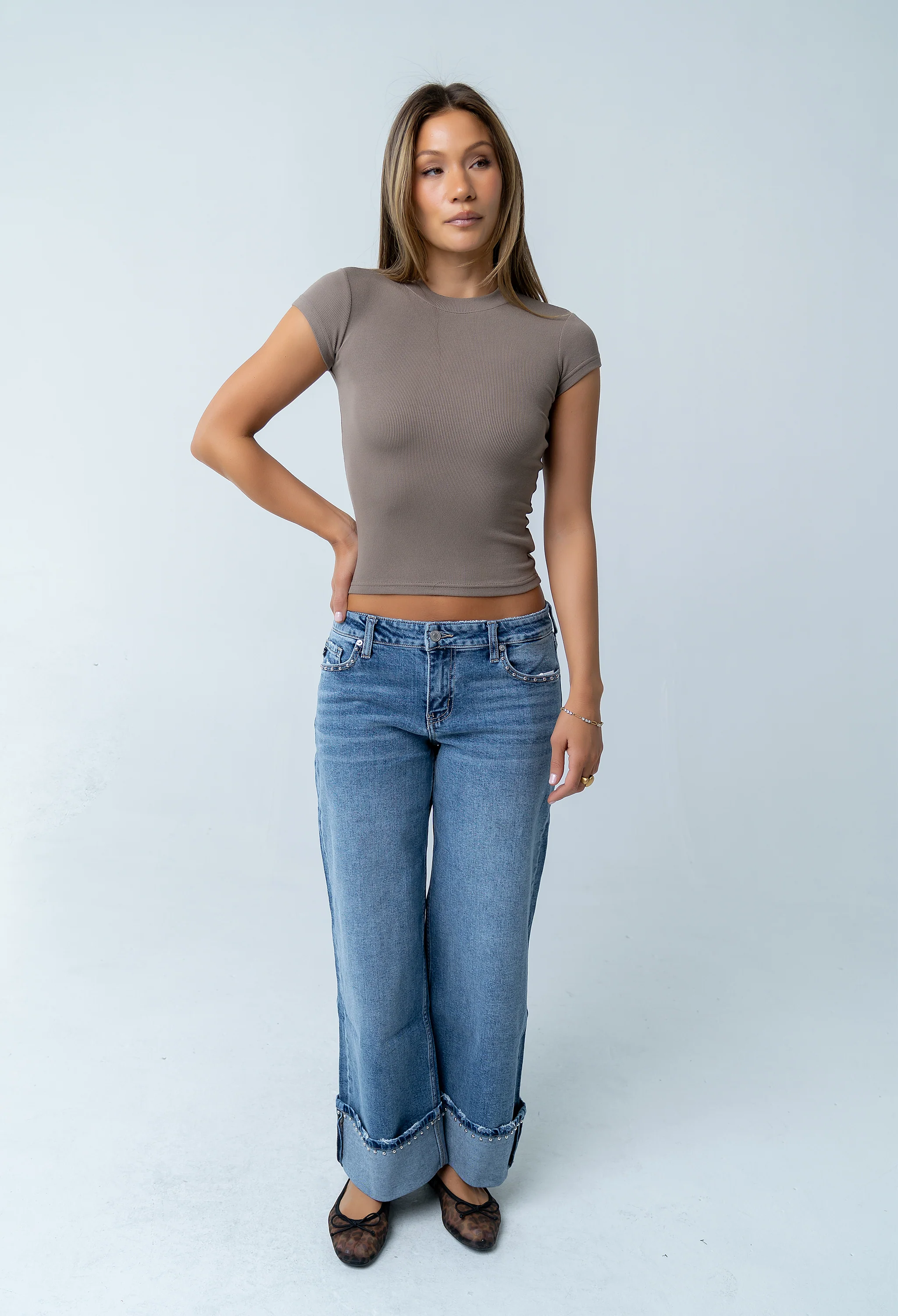 Asher Ribbed Top in Taupe - Image 9