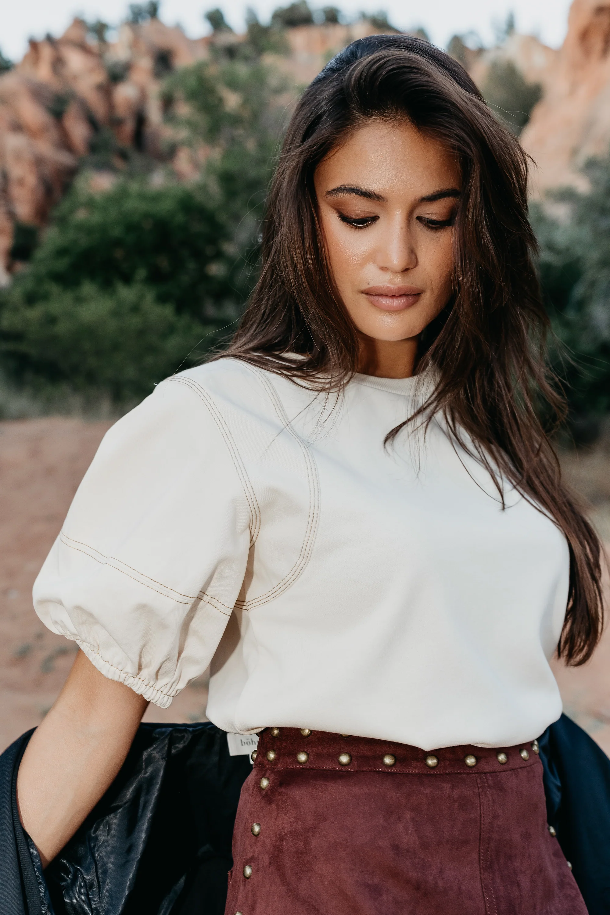 Aspen Puff Sleeve Top in Ecru - FINAL SALE - Image 6