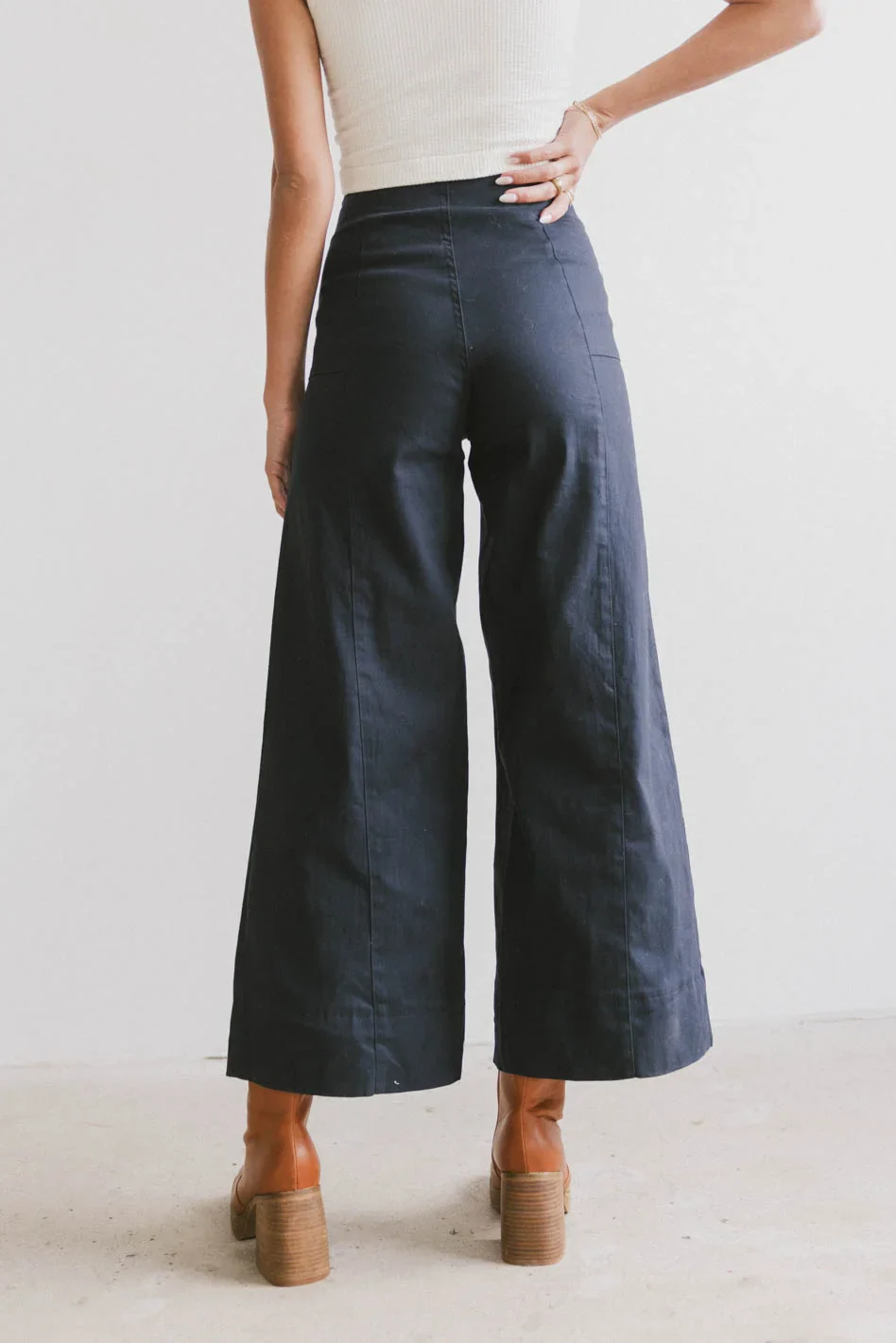 Aspen Wide Leg Pants in Navy - FINAL SALE - Image 2