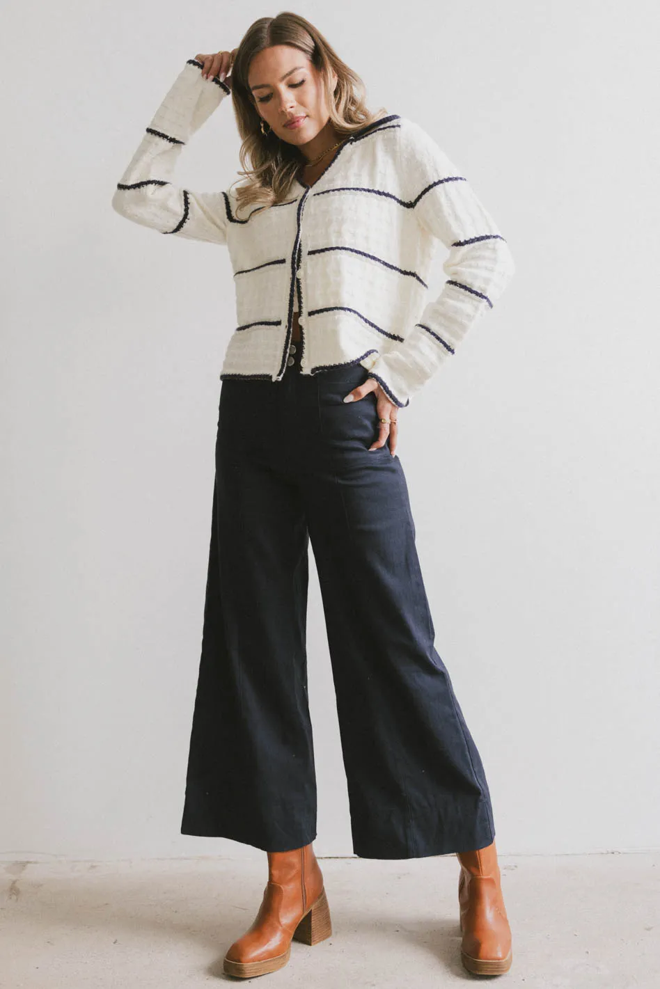 Aspen Wide Leg Pants in Navy - FINAL SALE - Image 3