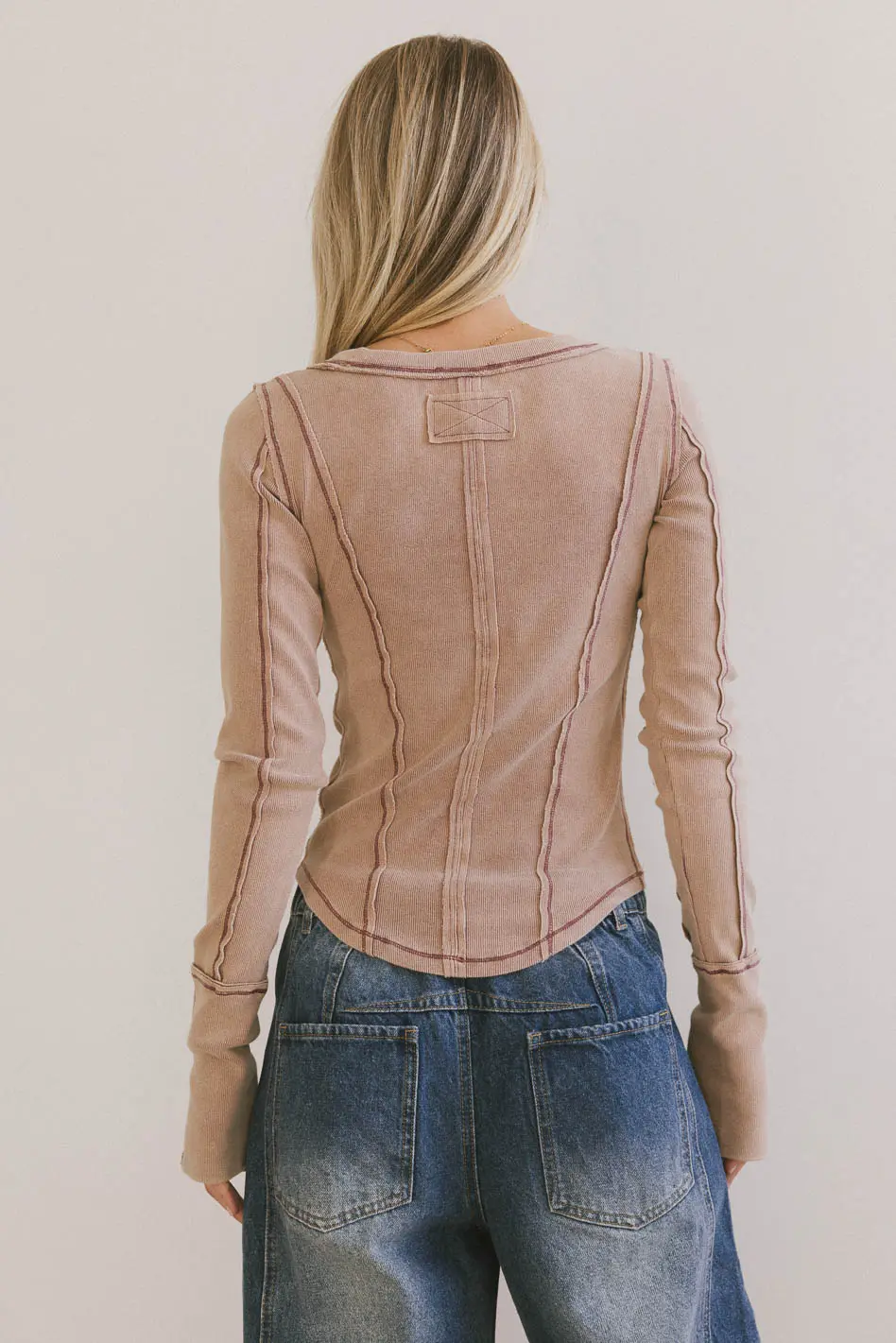 Astrid Ribbed Top in Mauve - FINAL SALE - Image 3