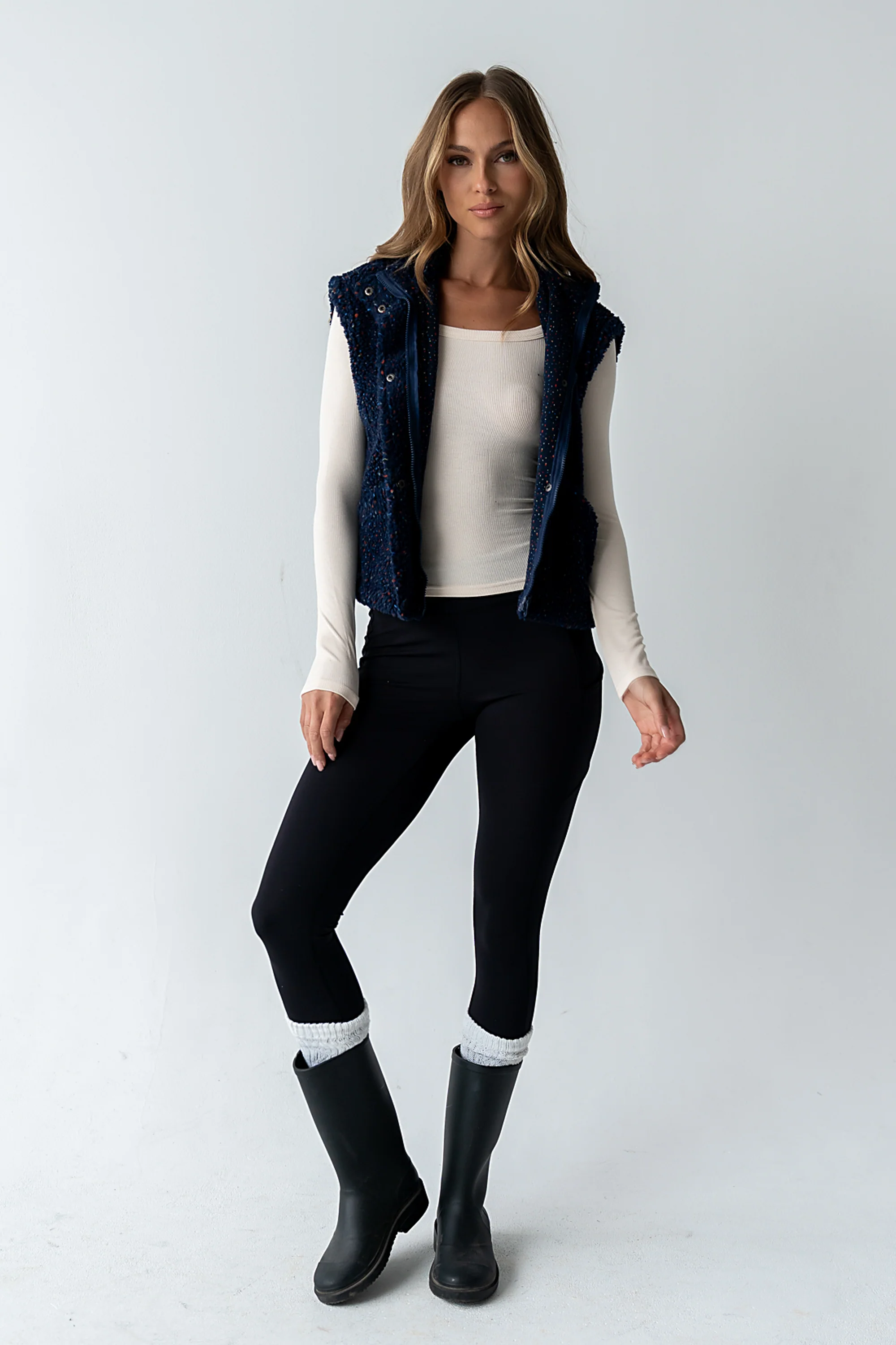 Audrey Ribbed Top in Ecru - Image 4