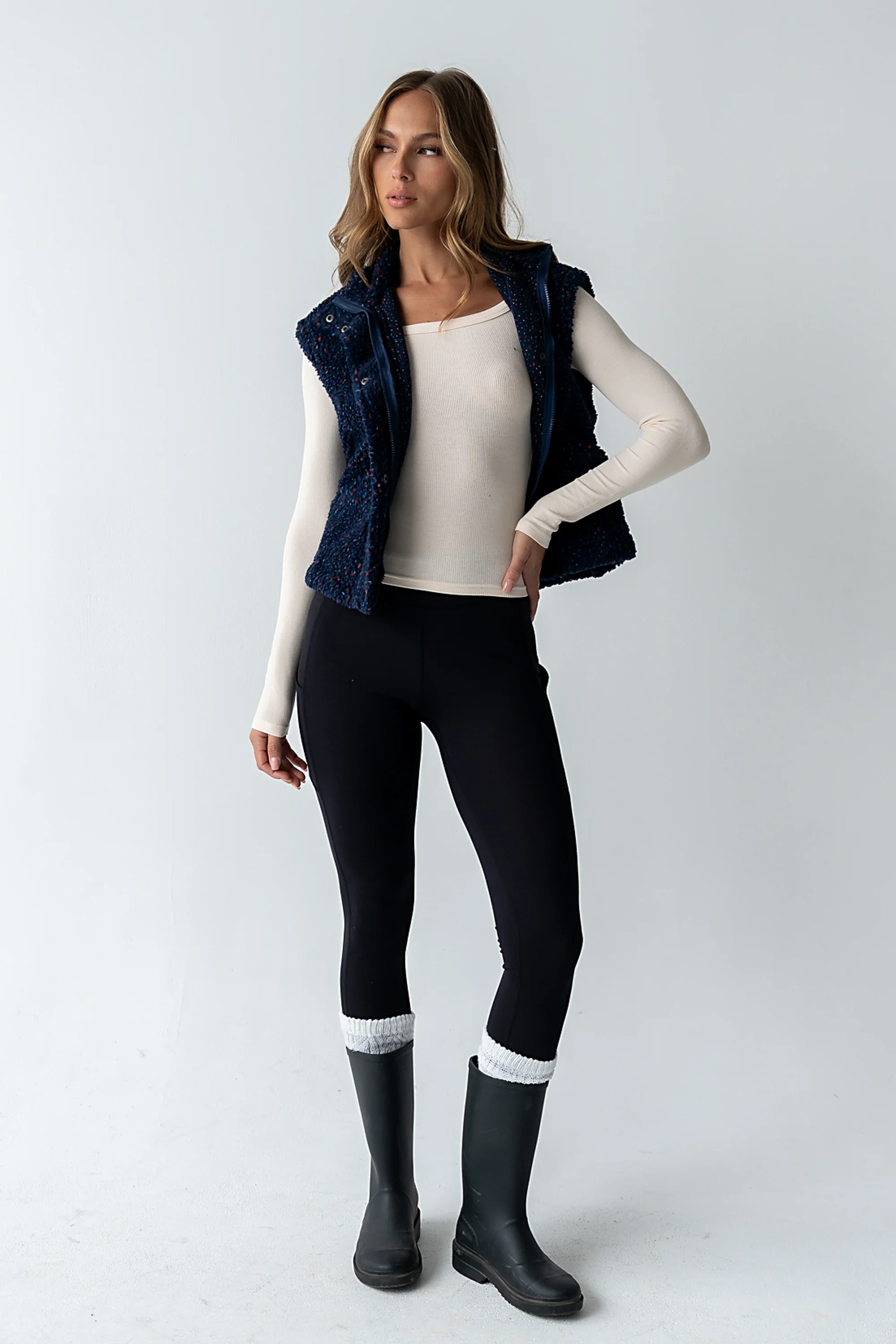 Audrey Ribbed Top in Ecru - Image 6