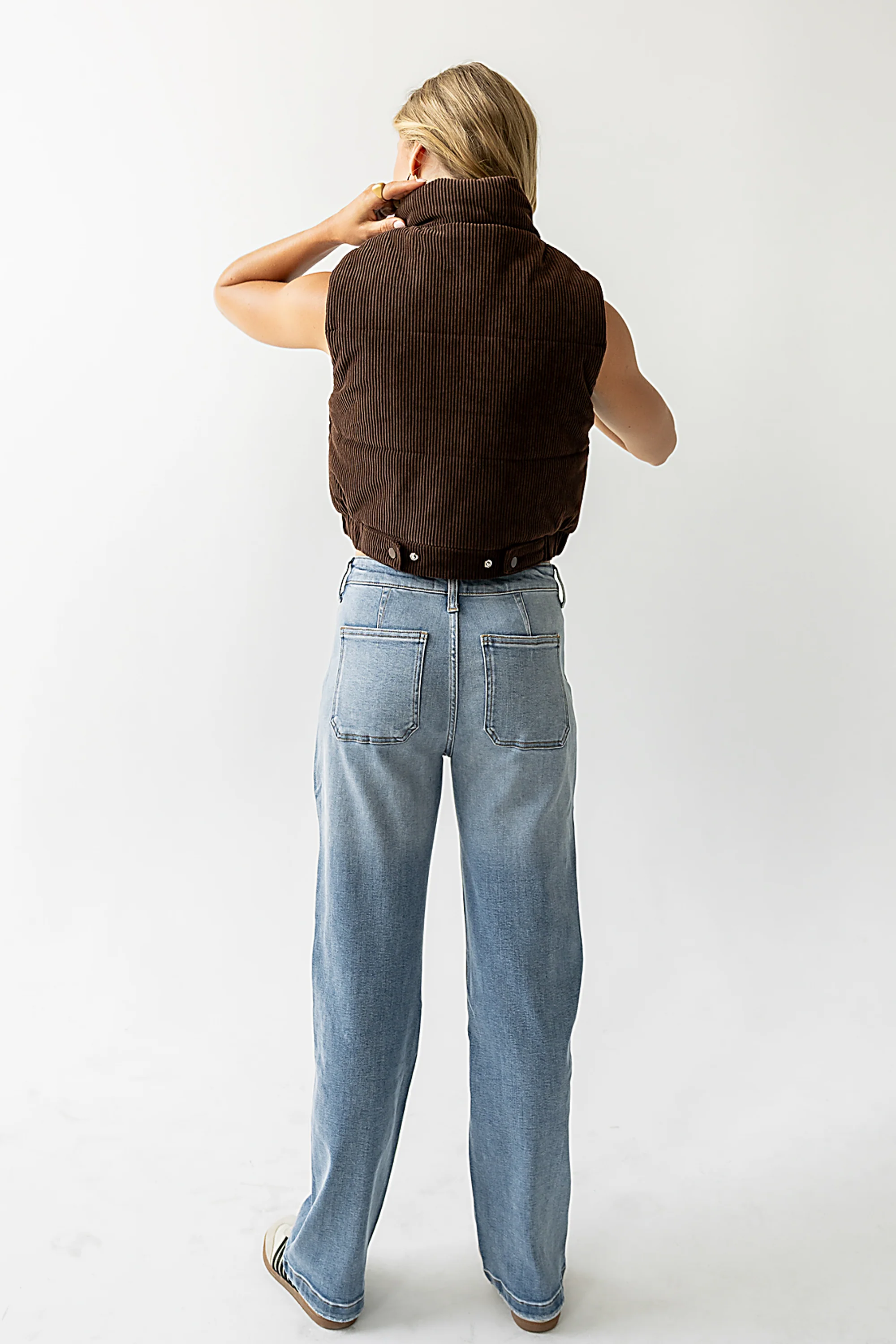 August Corduroy Vest in Brown - FINAL SALE - Image 5