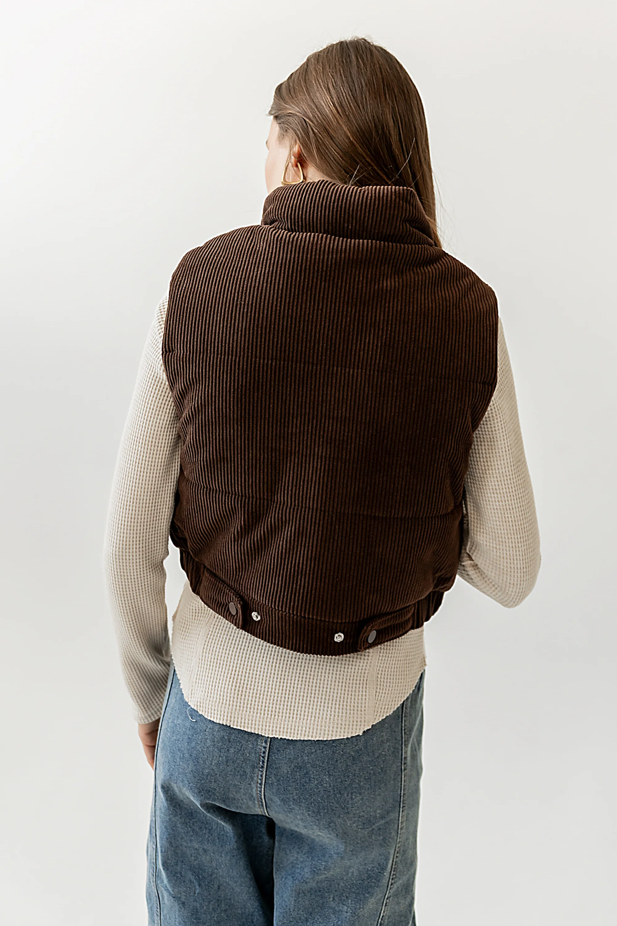 August Corduroy Vest in Brown - FINAL SALE - Image 8