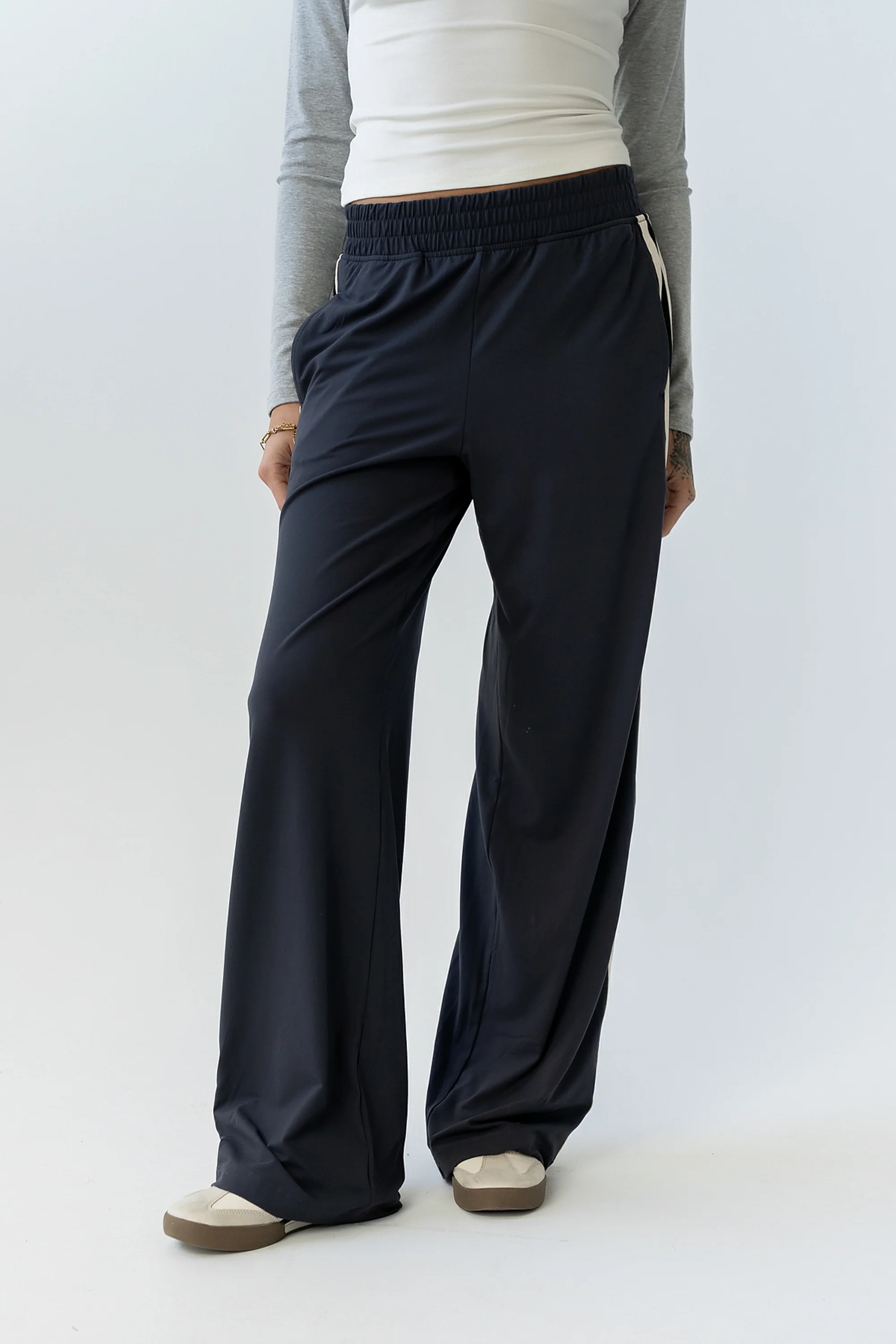 Avery Striped Pants in Charcoal - Image 3