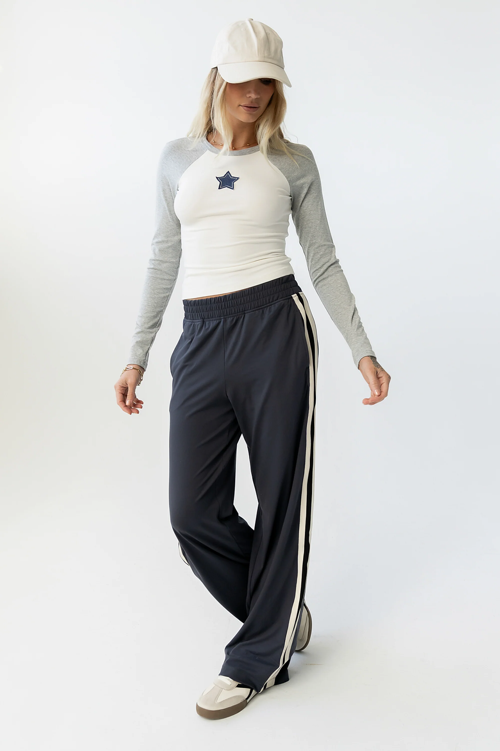 Avery Striped Pants in Charcoal - Image 5