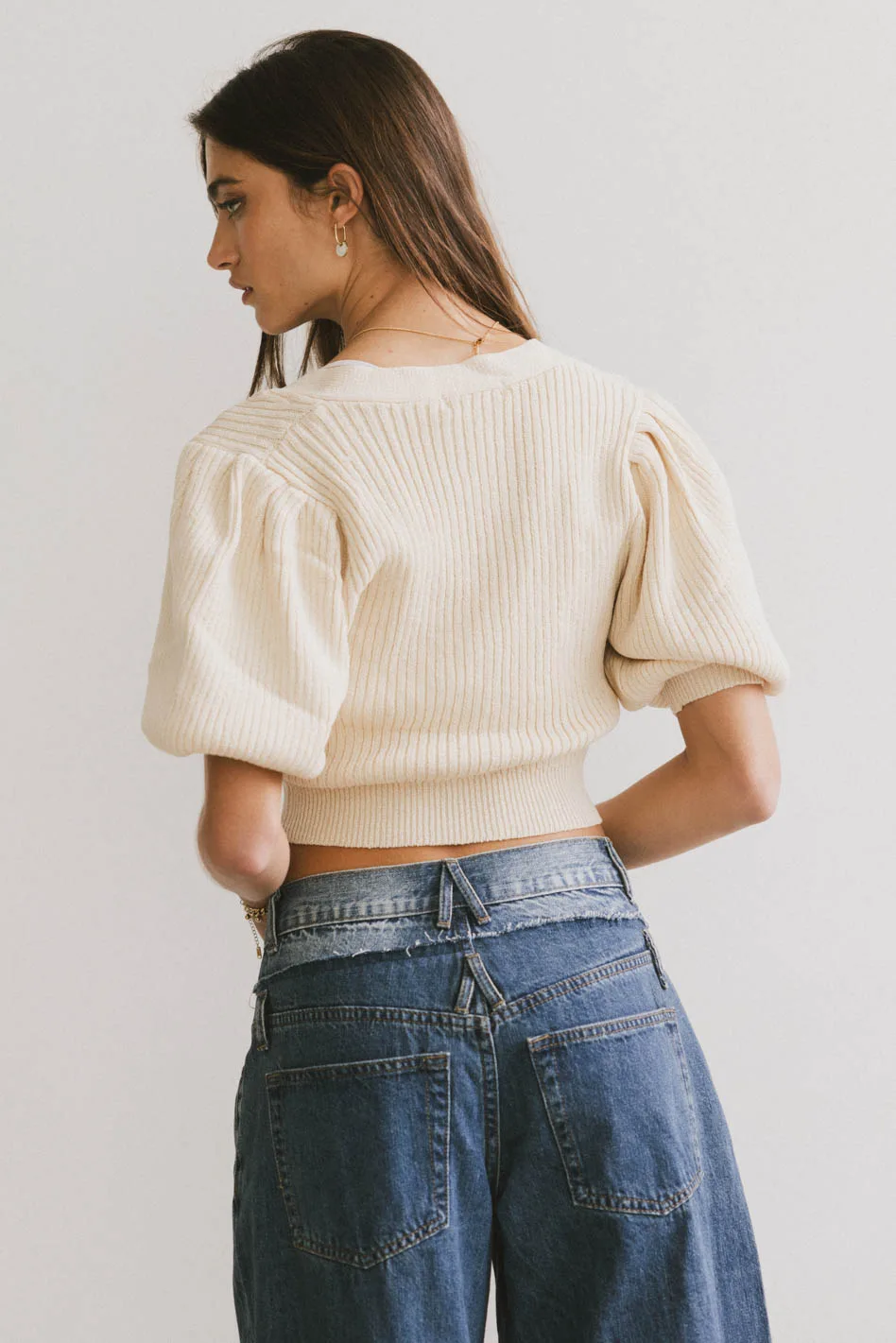 Axton Knit Cardigan in Natural - FINAL SALE - Image 5