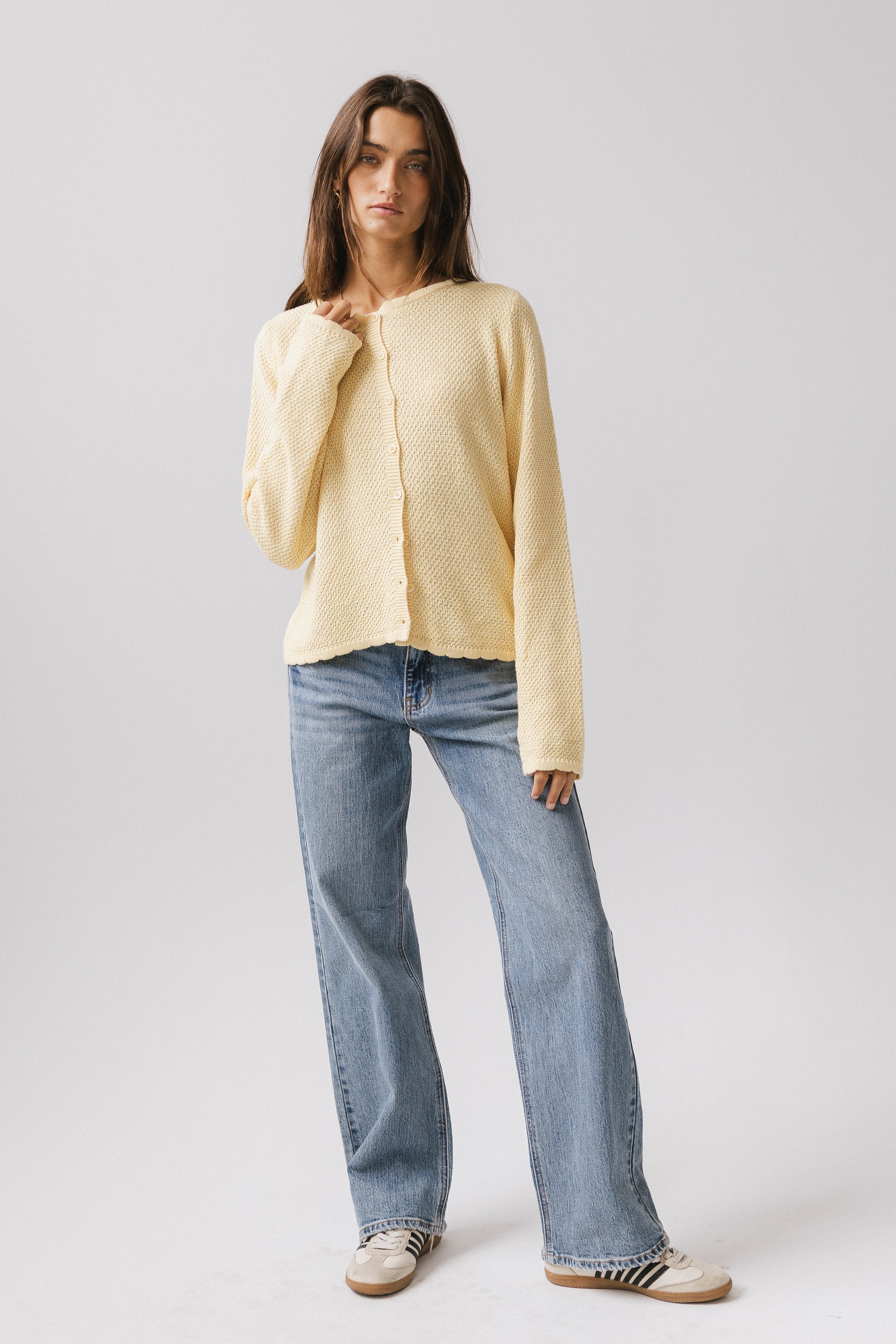 Azuline Knit Cardigan in Yellow - FINAL SALE - Image 4
