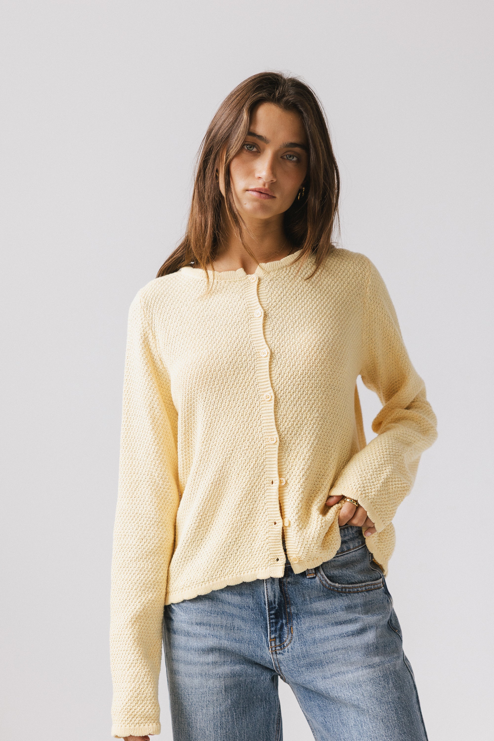 Azuline Knit Cardigan in Yellow - FINAL SALE - Image 7