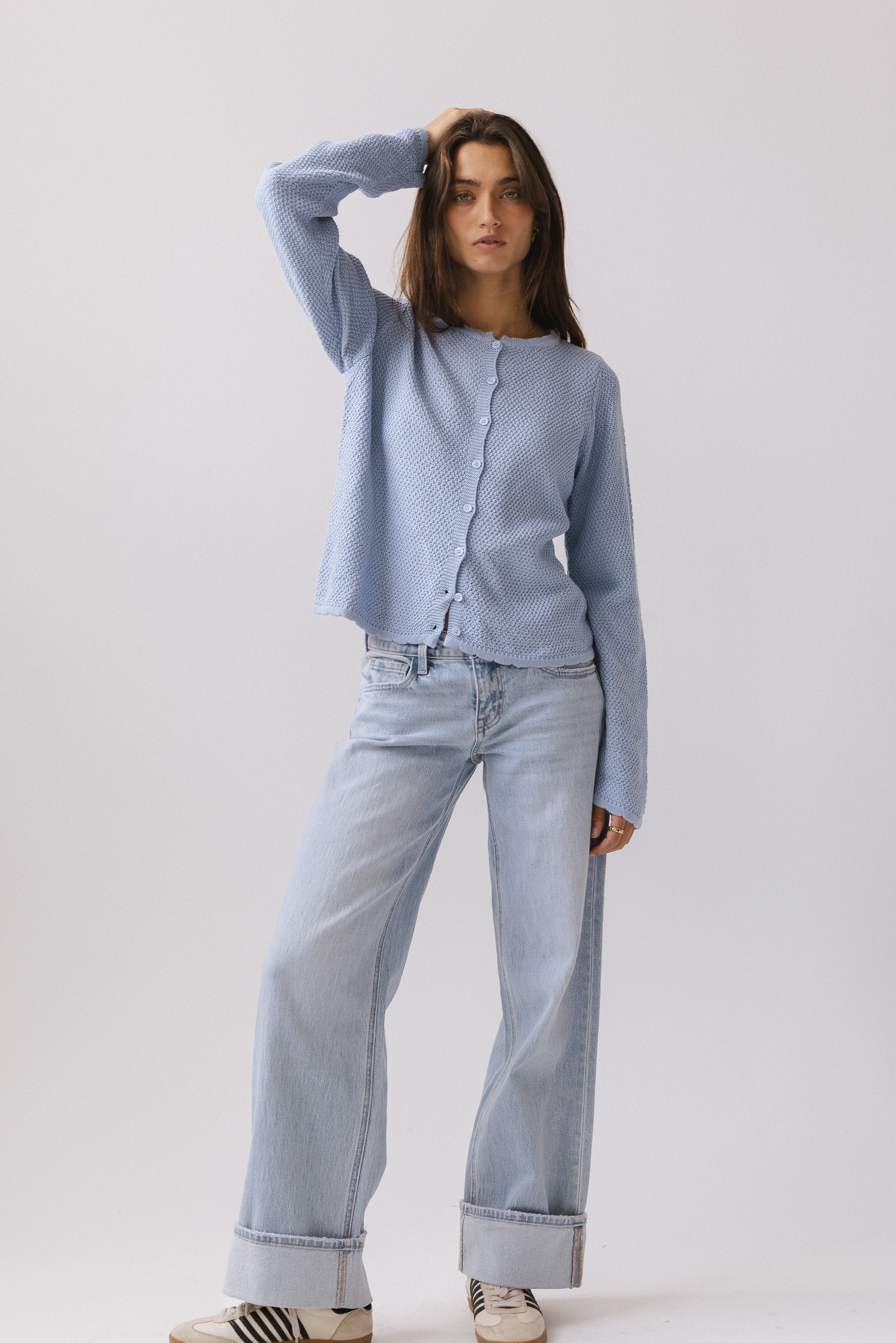 Azuline Knit Cardigan in Powder Blue - Image 7