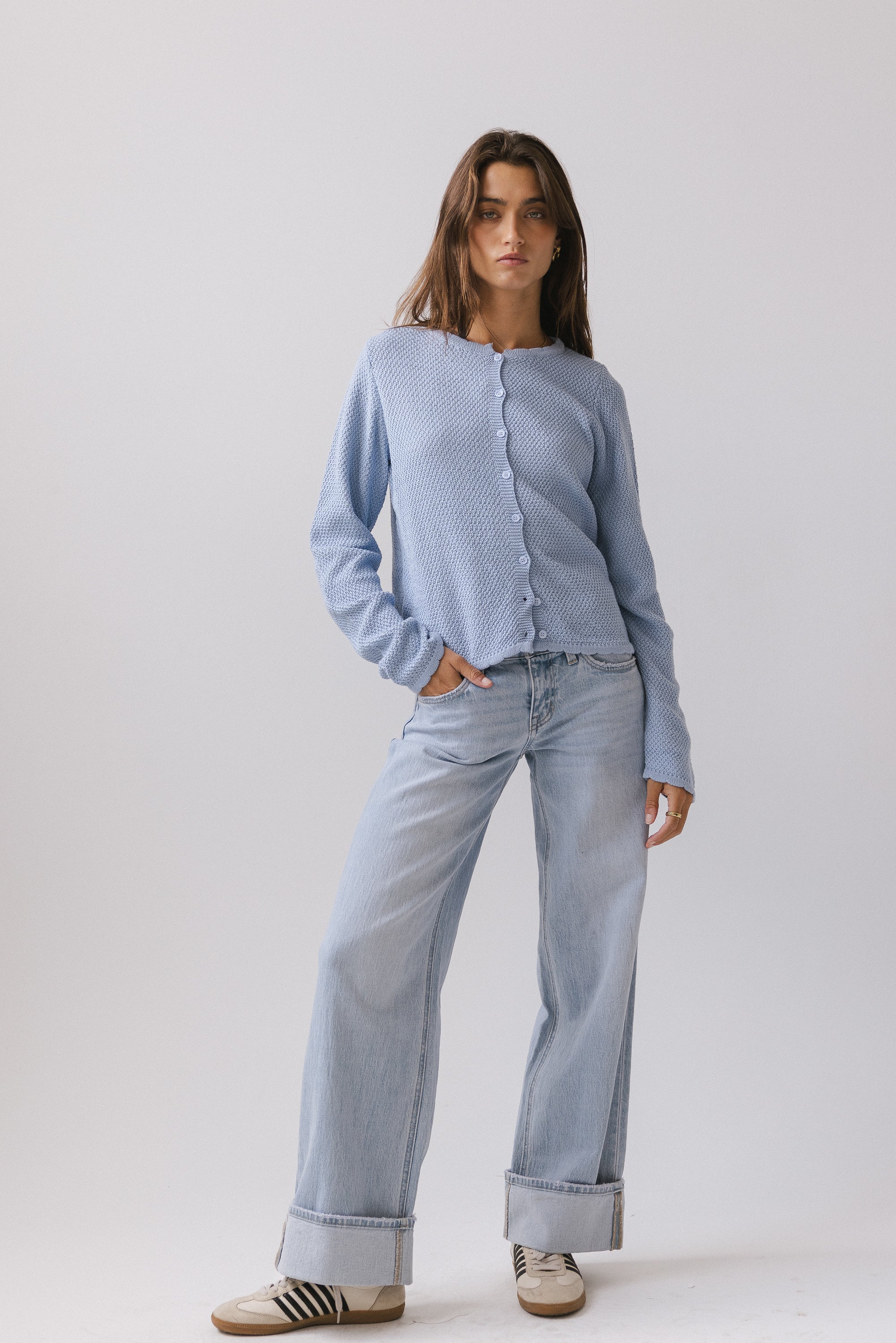 Azuline Knit Cardigan in Powder Blue - Image 8