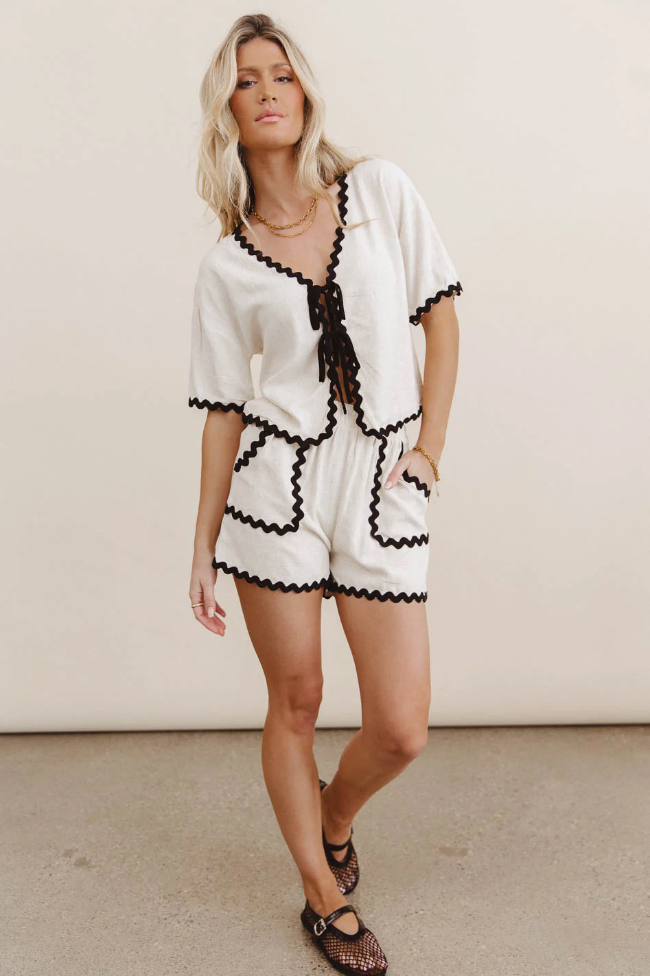 Bailey Ric Rac Tie Front Top - Image 4