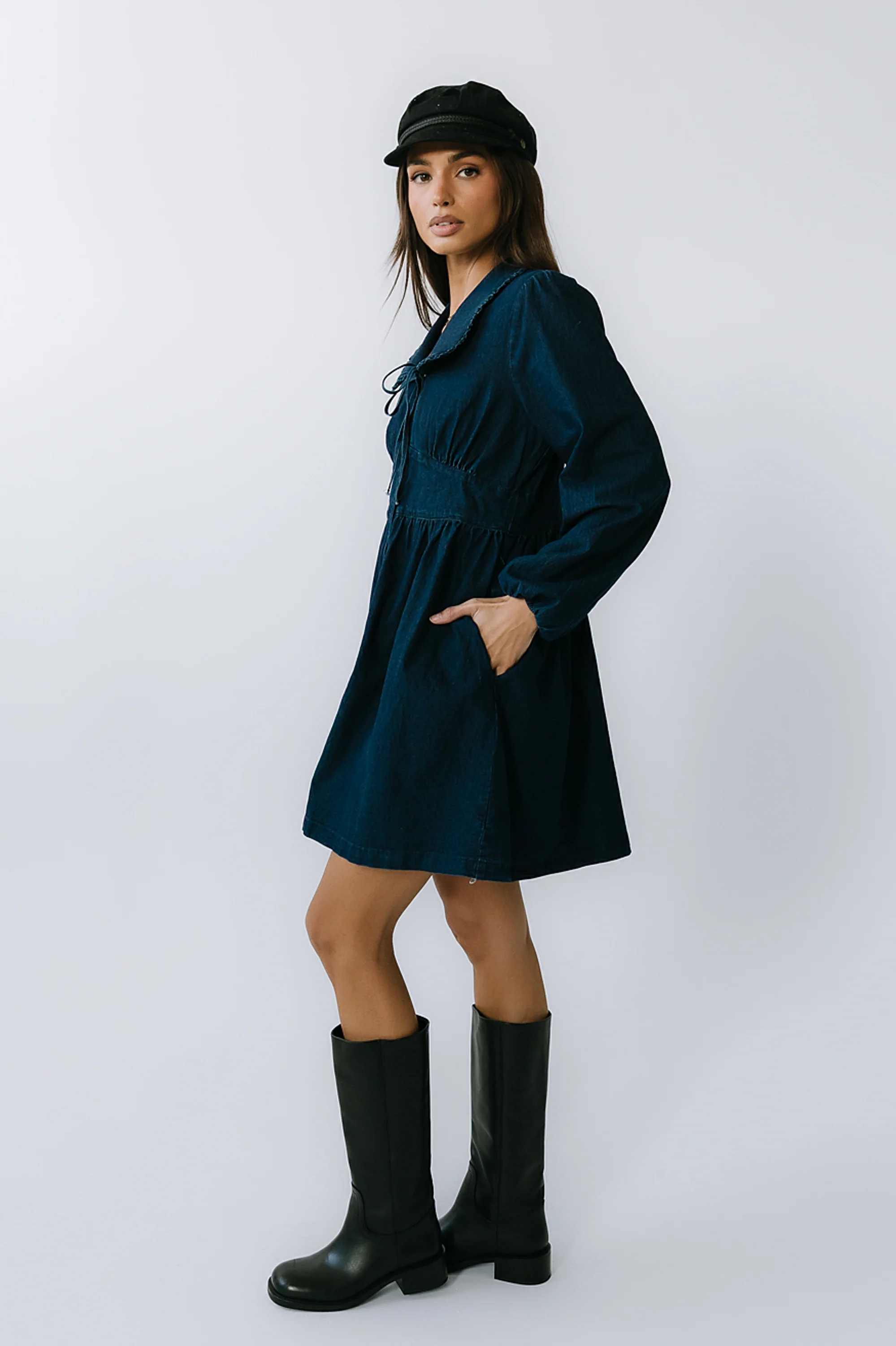 Baker Denim Mini Dress - FINAL SALE - Image 4