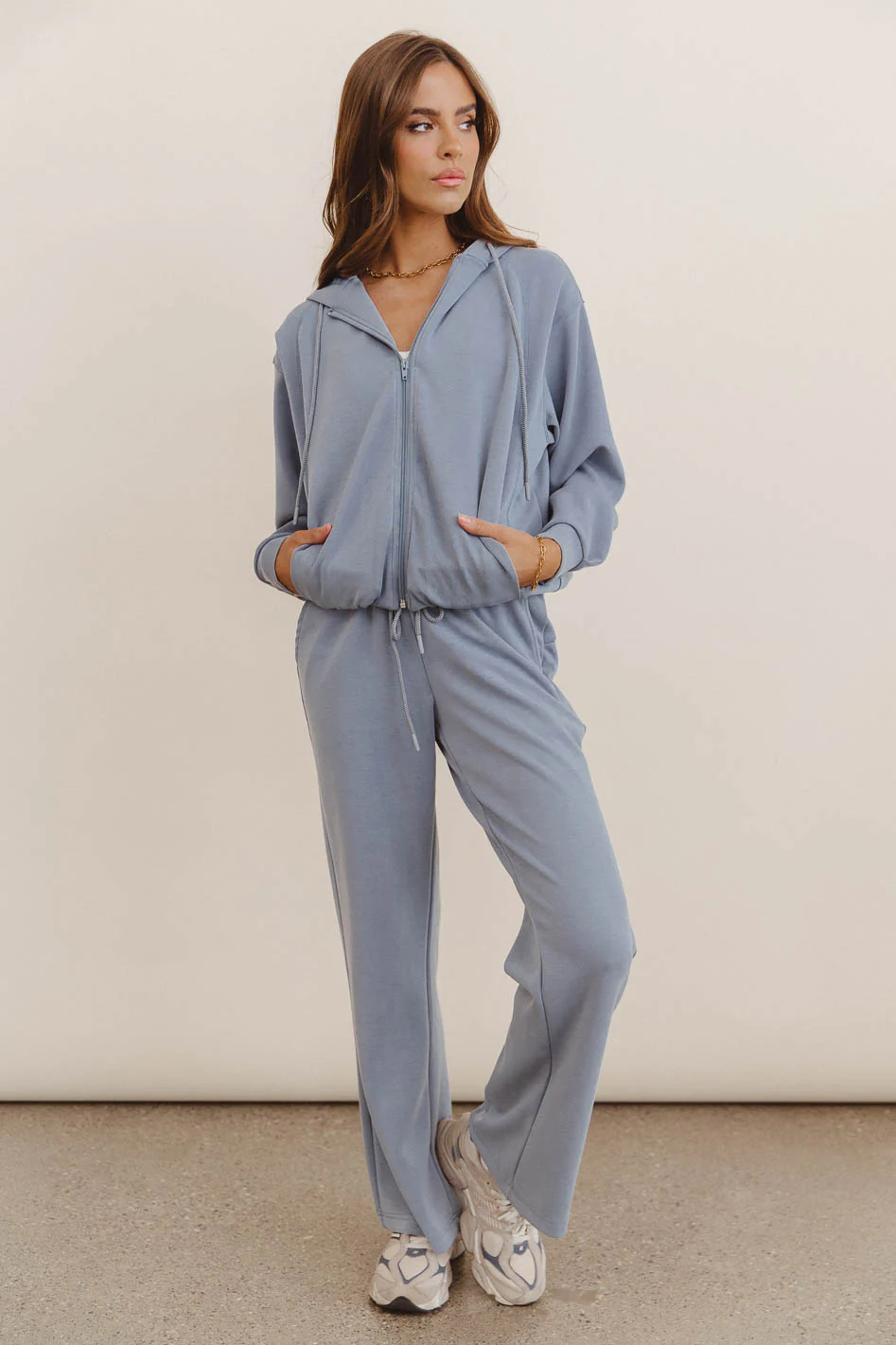 Balance Zip Up Hoodie in Blue - FINAL SALE - Image 4