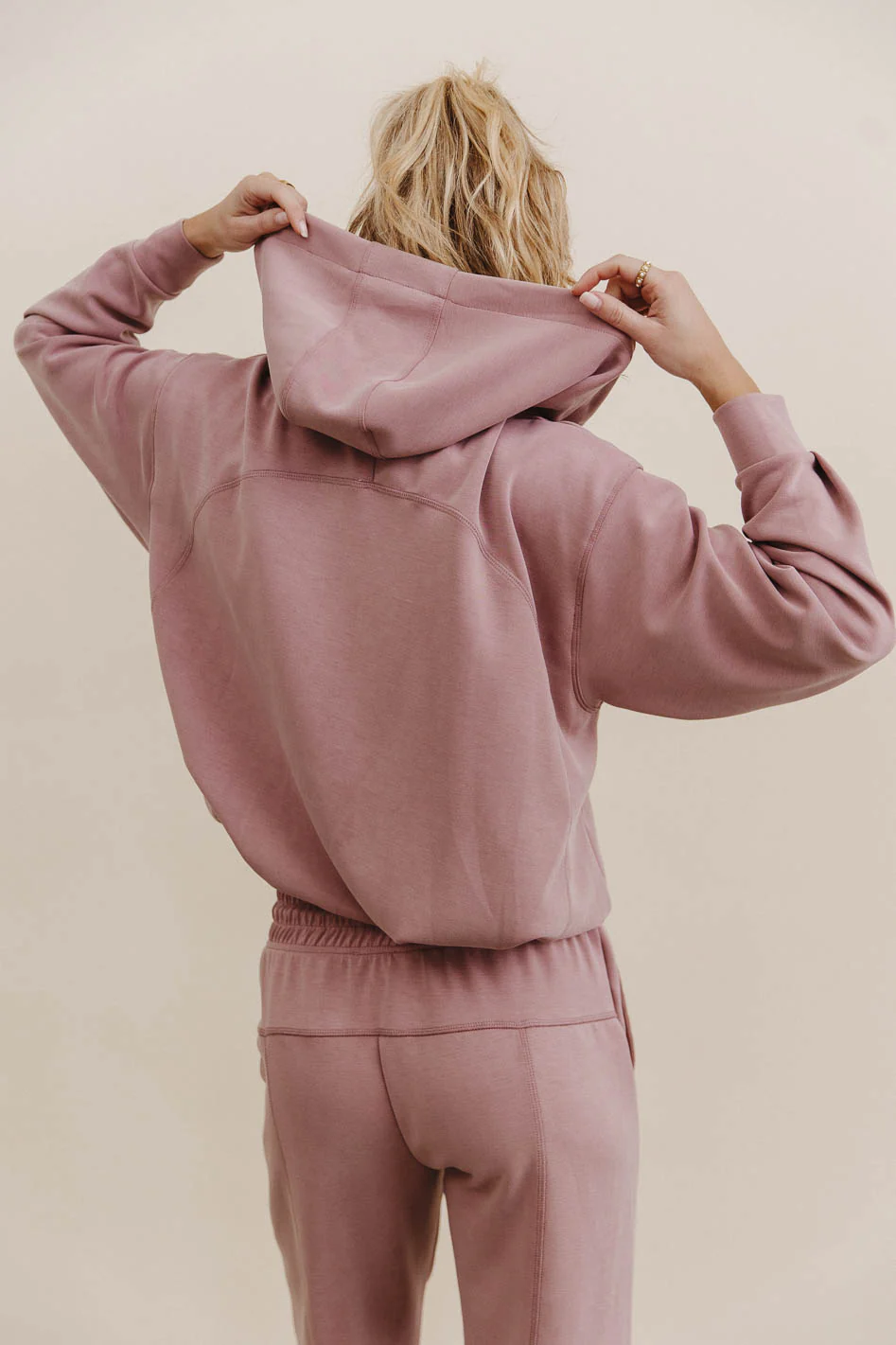 Balance Zip Up Hoodie in Mauve - FINAL SALE - Image 4
