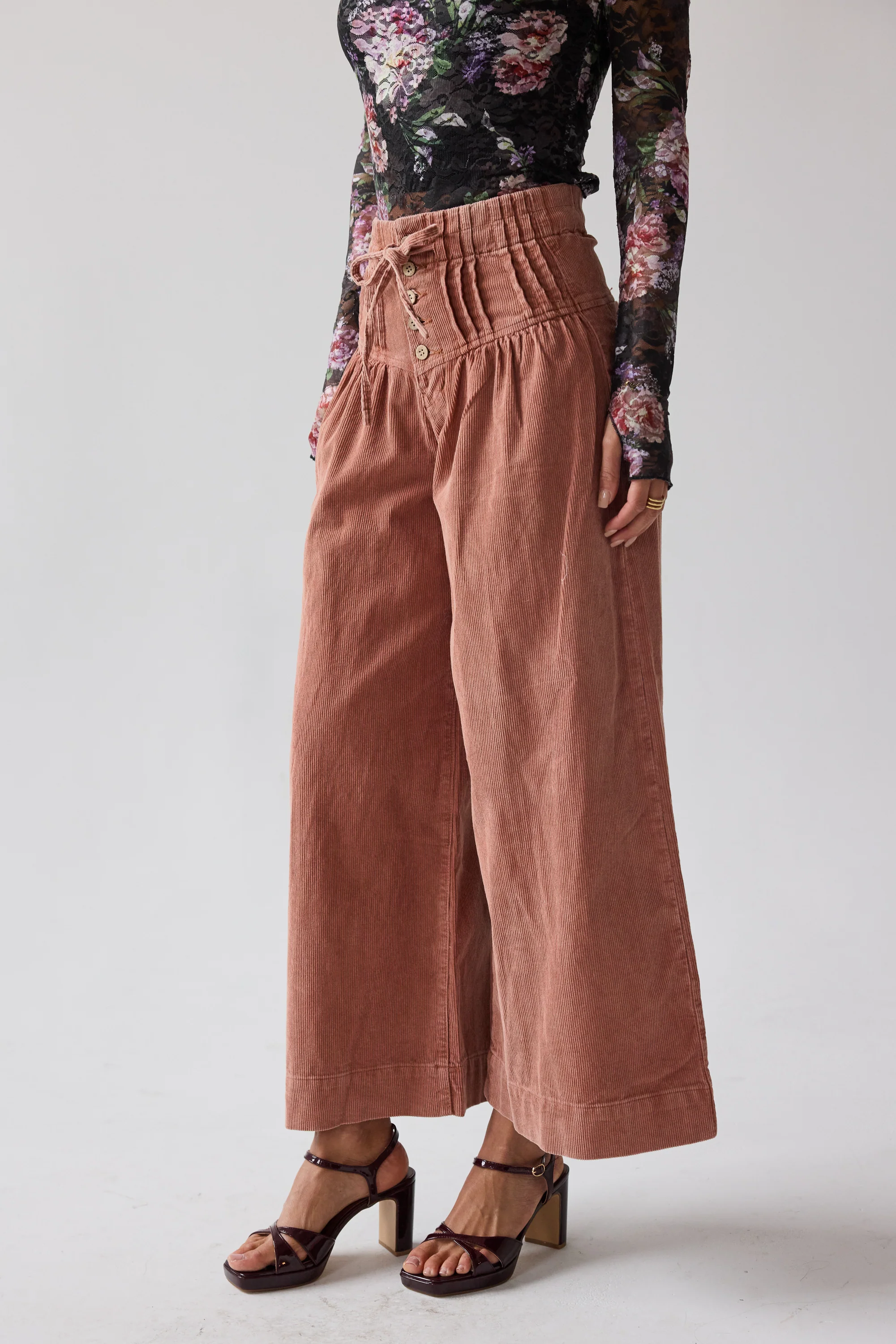 Barkley Corduroy Wide Leg Pants in Rust - FINAL SALE - Image 3