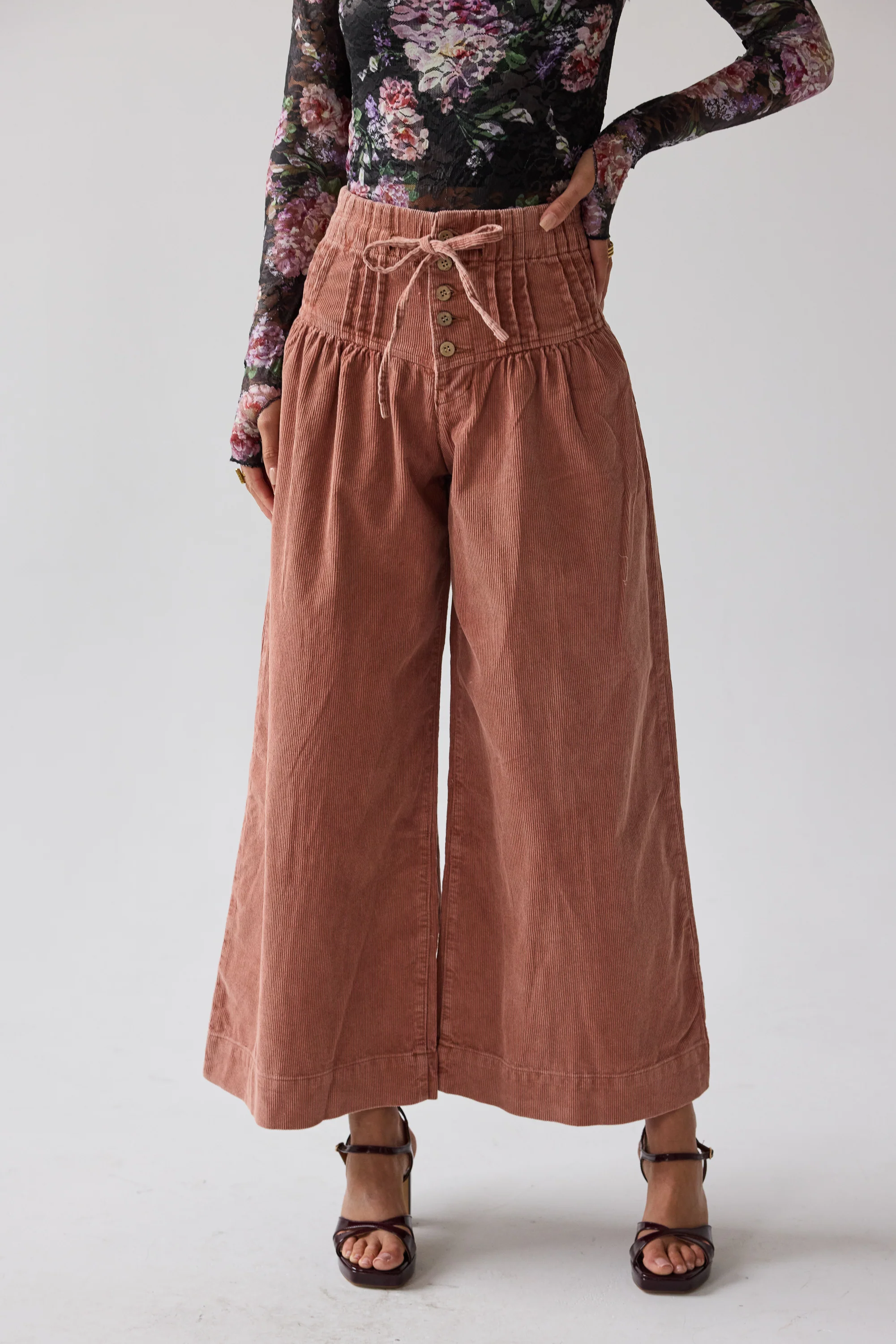Barkley Corduroy Wide Leg Pants in Rust - FINAL SALE - Image 5