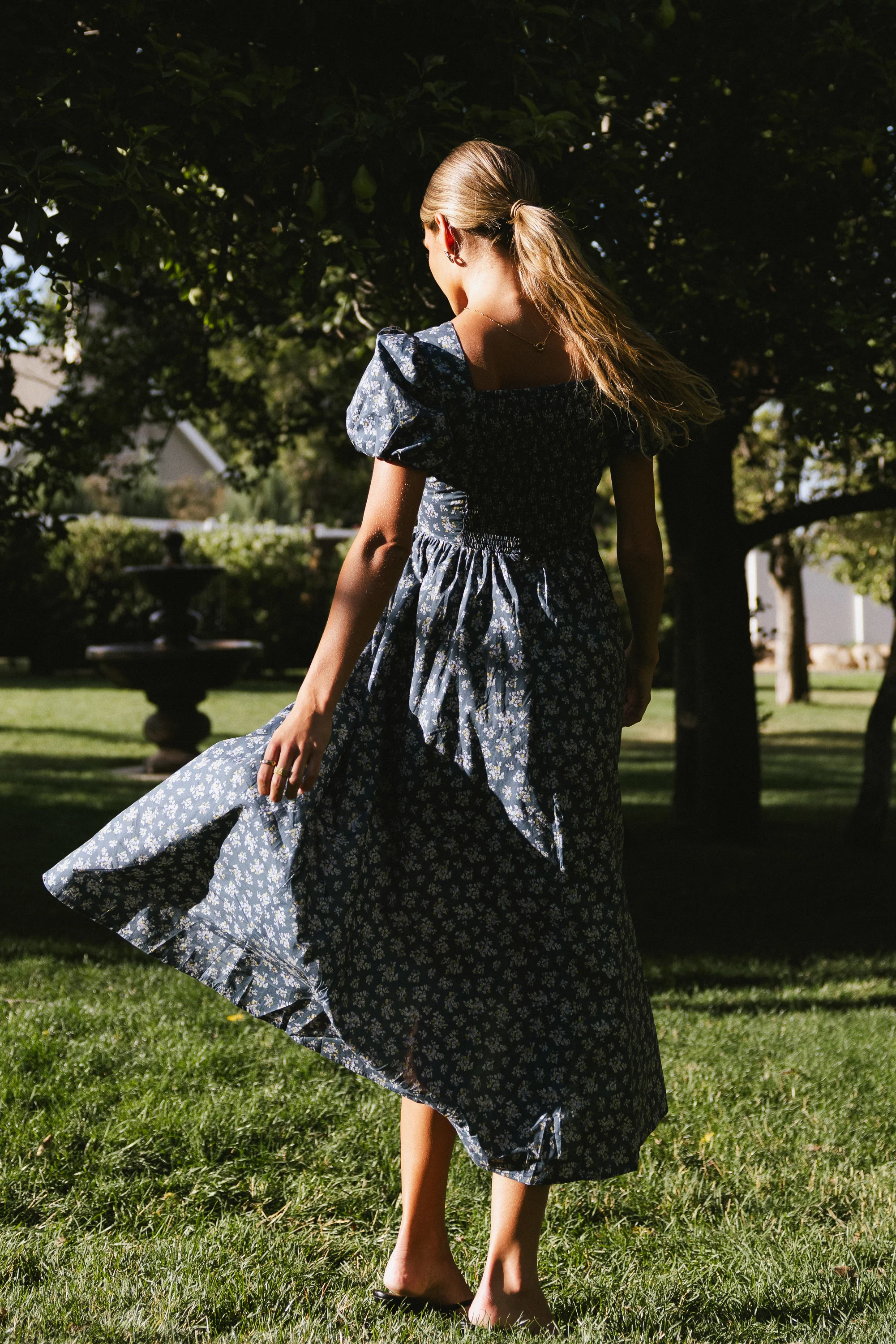 Baylor Floral Maxi Dress in Blue- FINAL SALE - Image 4