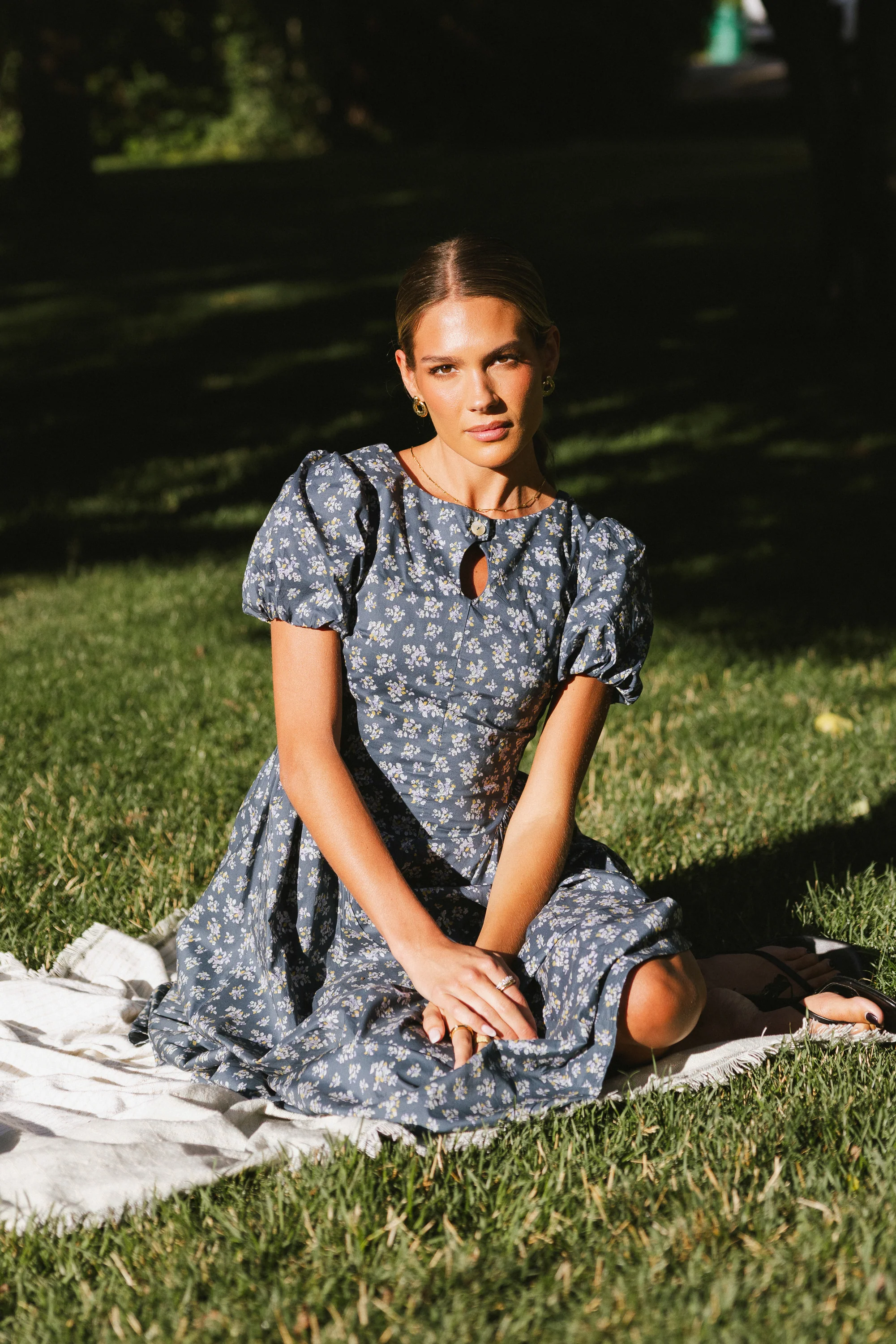Baylor Floral Maxi Dress in Blue- FINAL SALE - Image 6