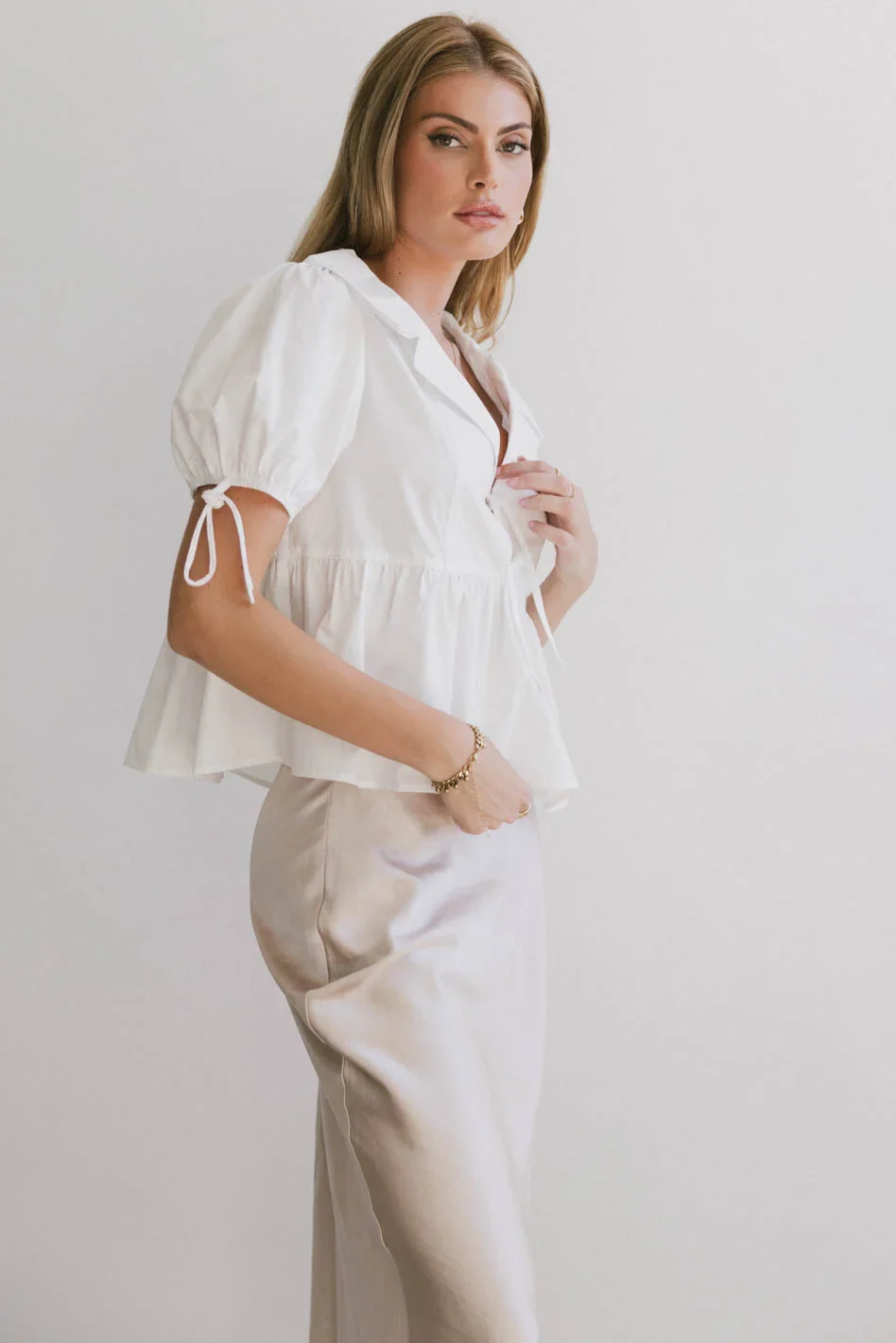 Bea Collared Peplum Blouse - FINAL SALE - Image 3