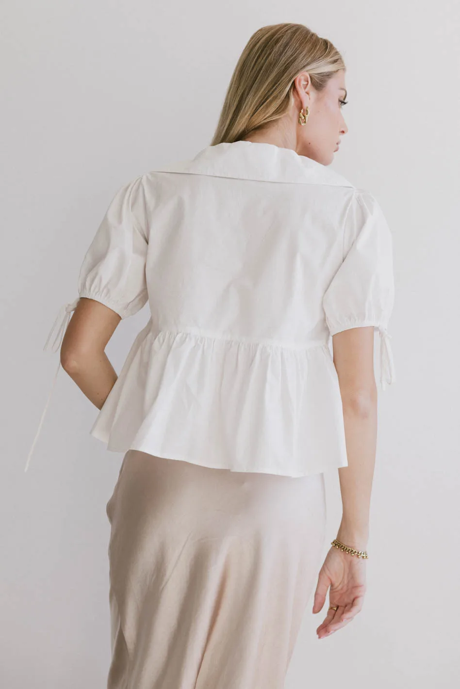 Bea Collared Peplum Blouse - FINAL SALE - Image 5