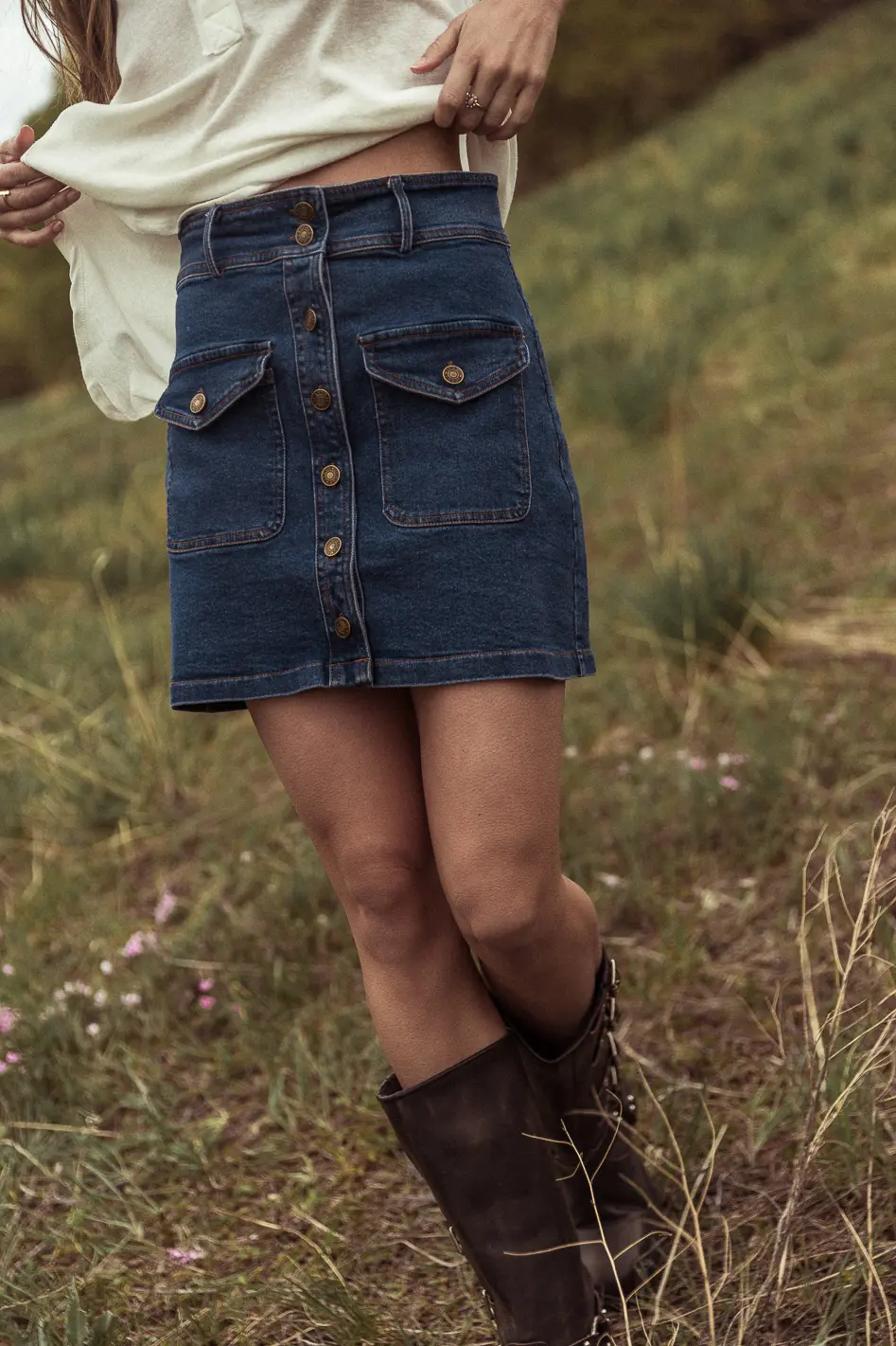Beatrice Denim Mini Skirt - FINAL SALE - Image 3