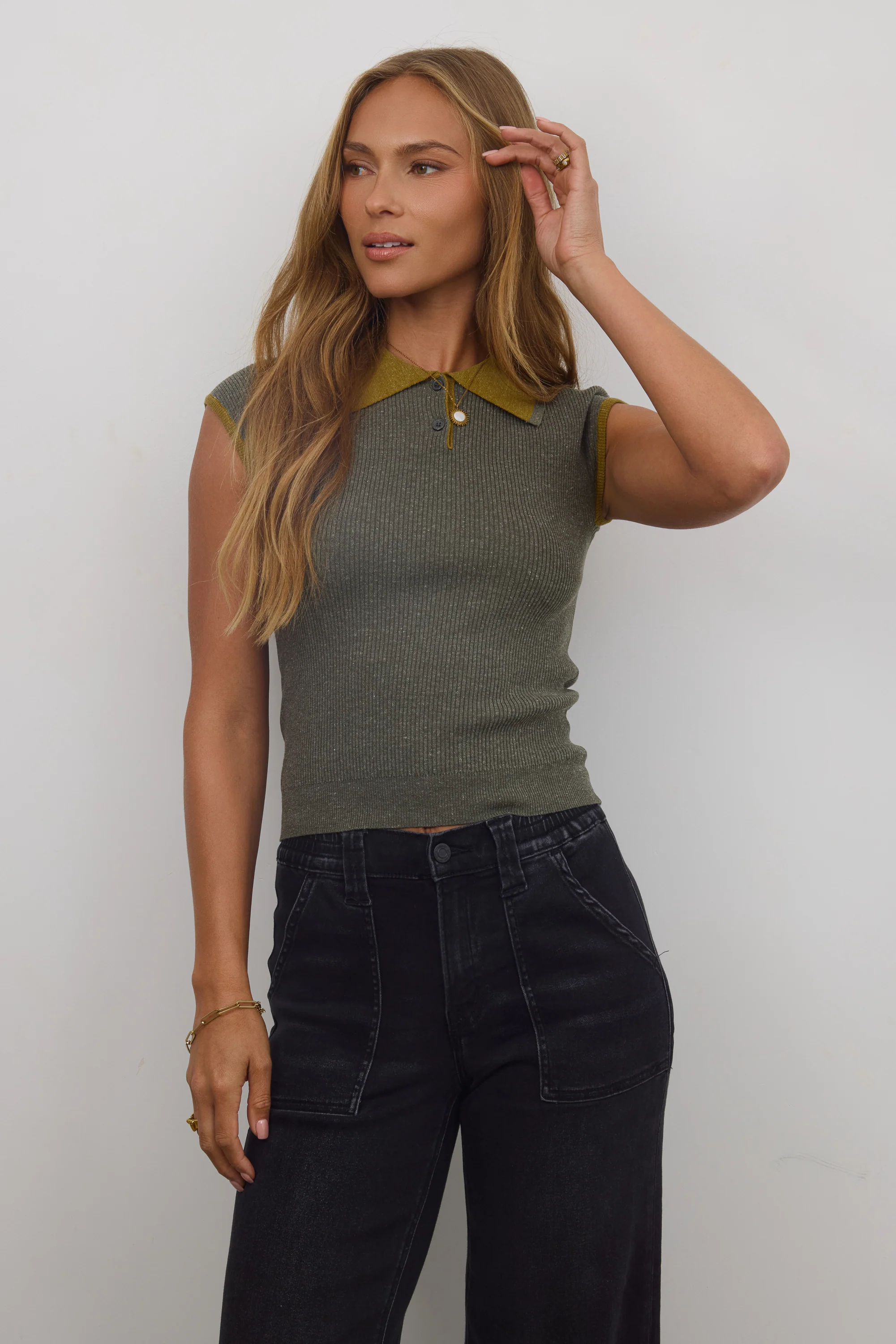 Becca Ribbed Top in Olive - FINAL SALE - Image 6