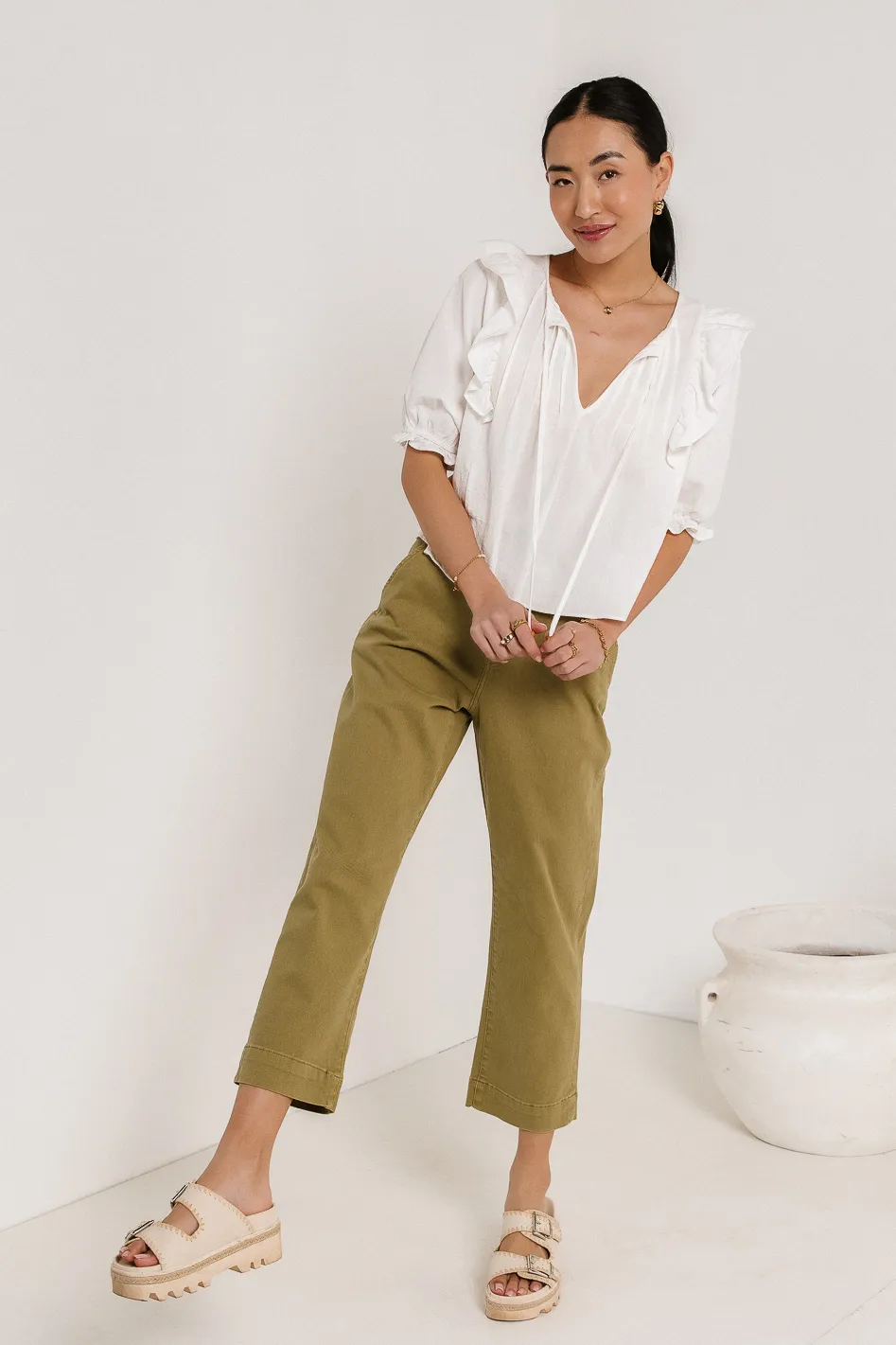 Bella Straight Leg Jeans in Moss - FINAL SALE - Image 3