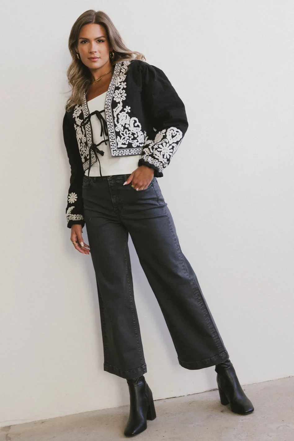 Benja Embroidered Jacket in Black - FINAL SALE - Image 4