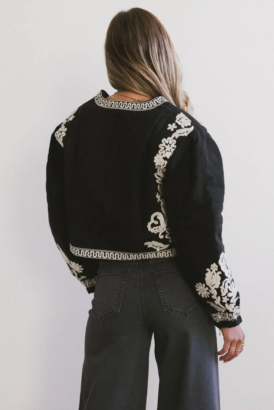 Benja Embroidered Jacket in Black - FINAL SALE - Image 5