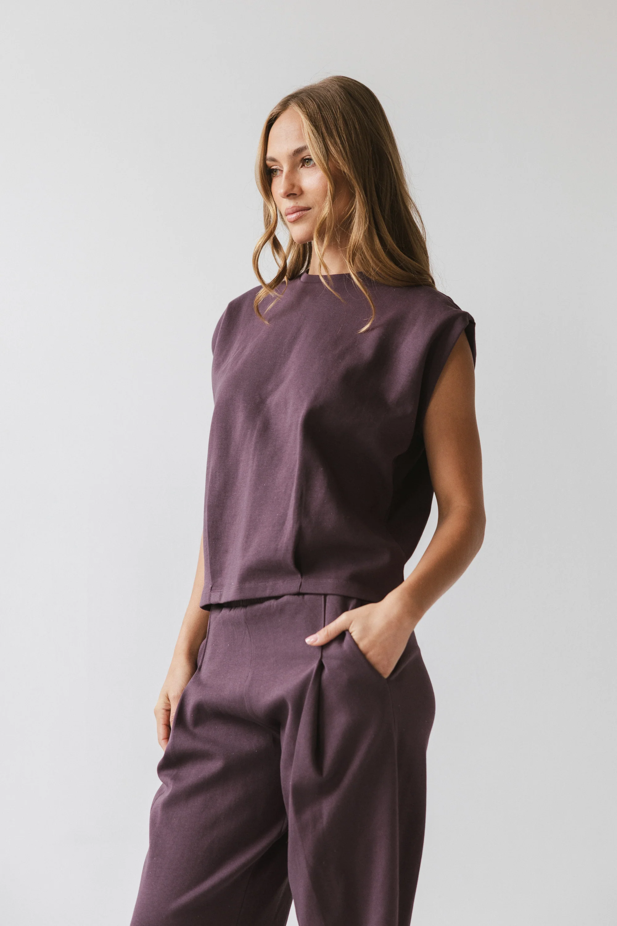 Benji Muscle Tee in Plum - FINAL SALE - Image 2