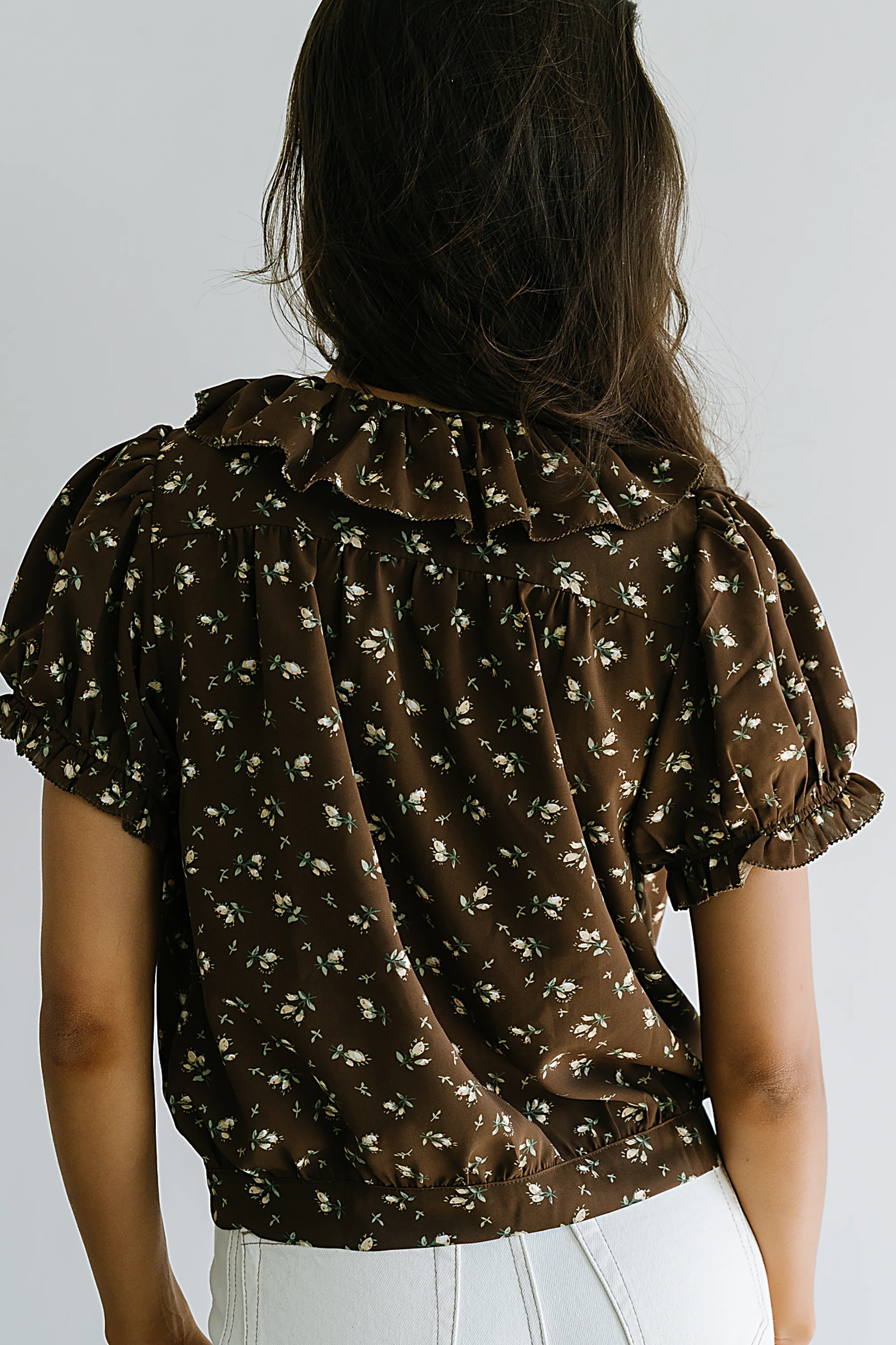 Bennie Collared Blouse in Brown - Image 2