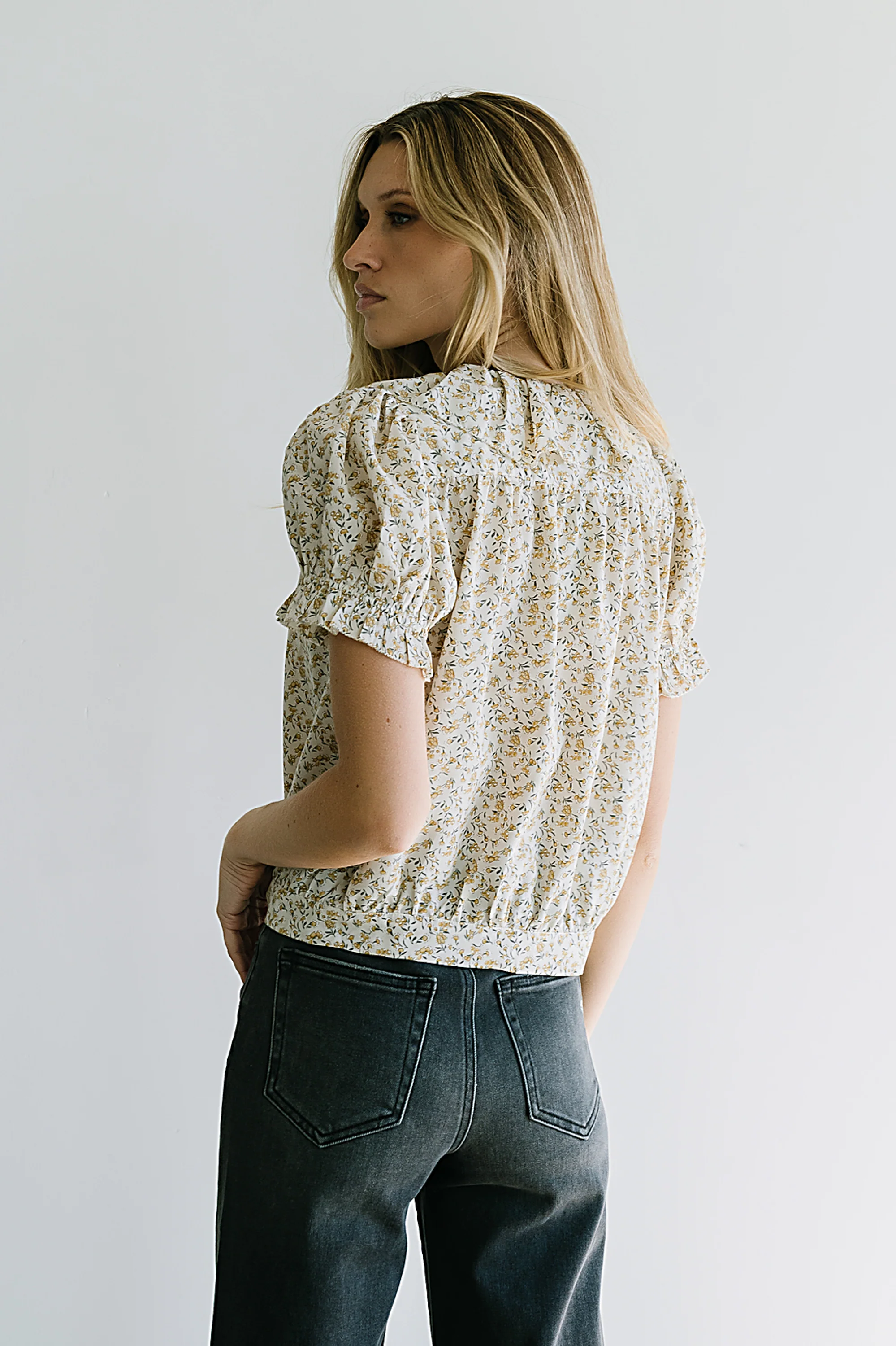 Bennie Collared Blouse in Cream - Image 2