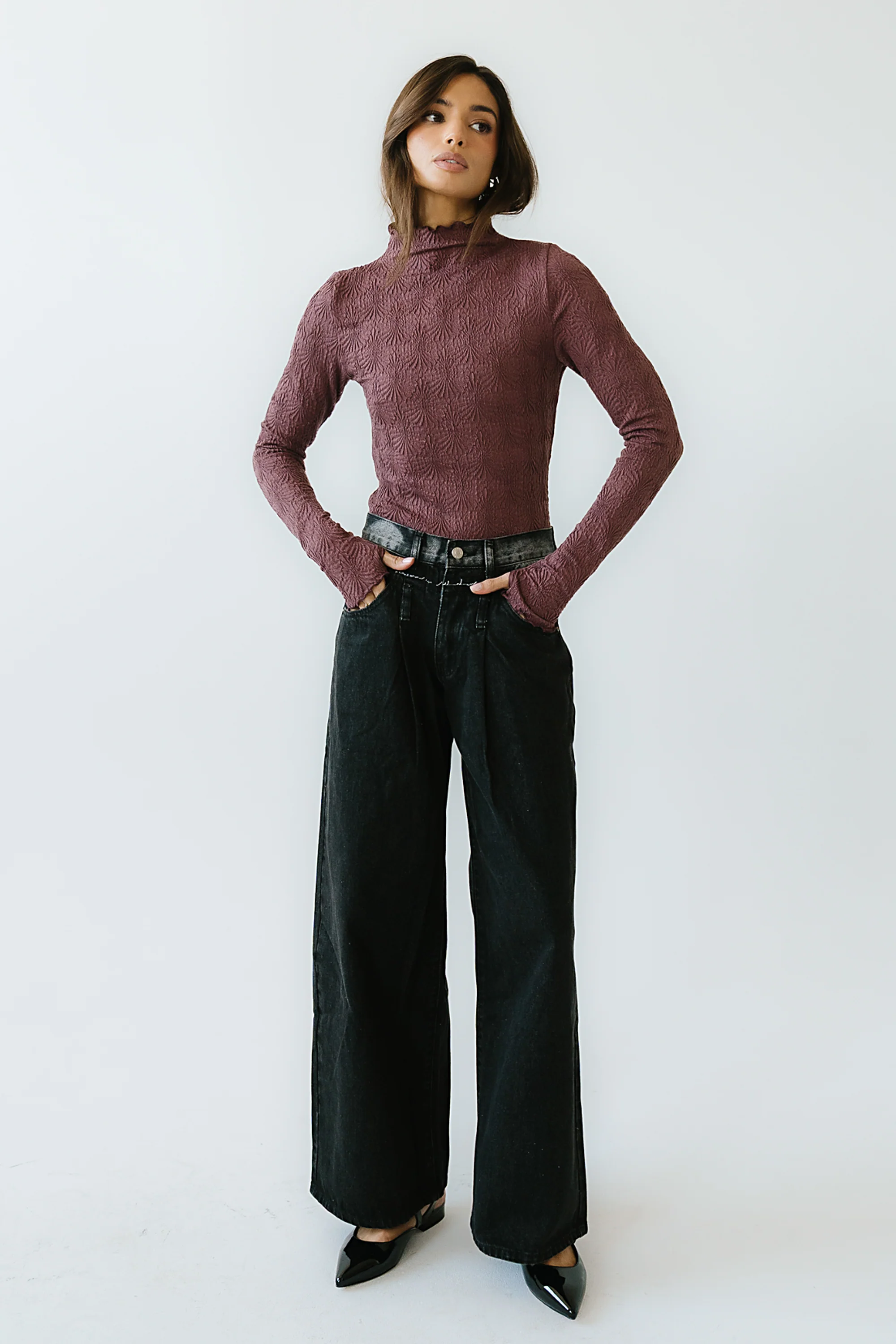 Benny Textured Top in Berry - FINAL SALE - Image 2