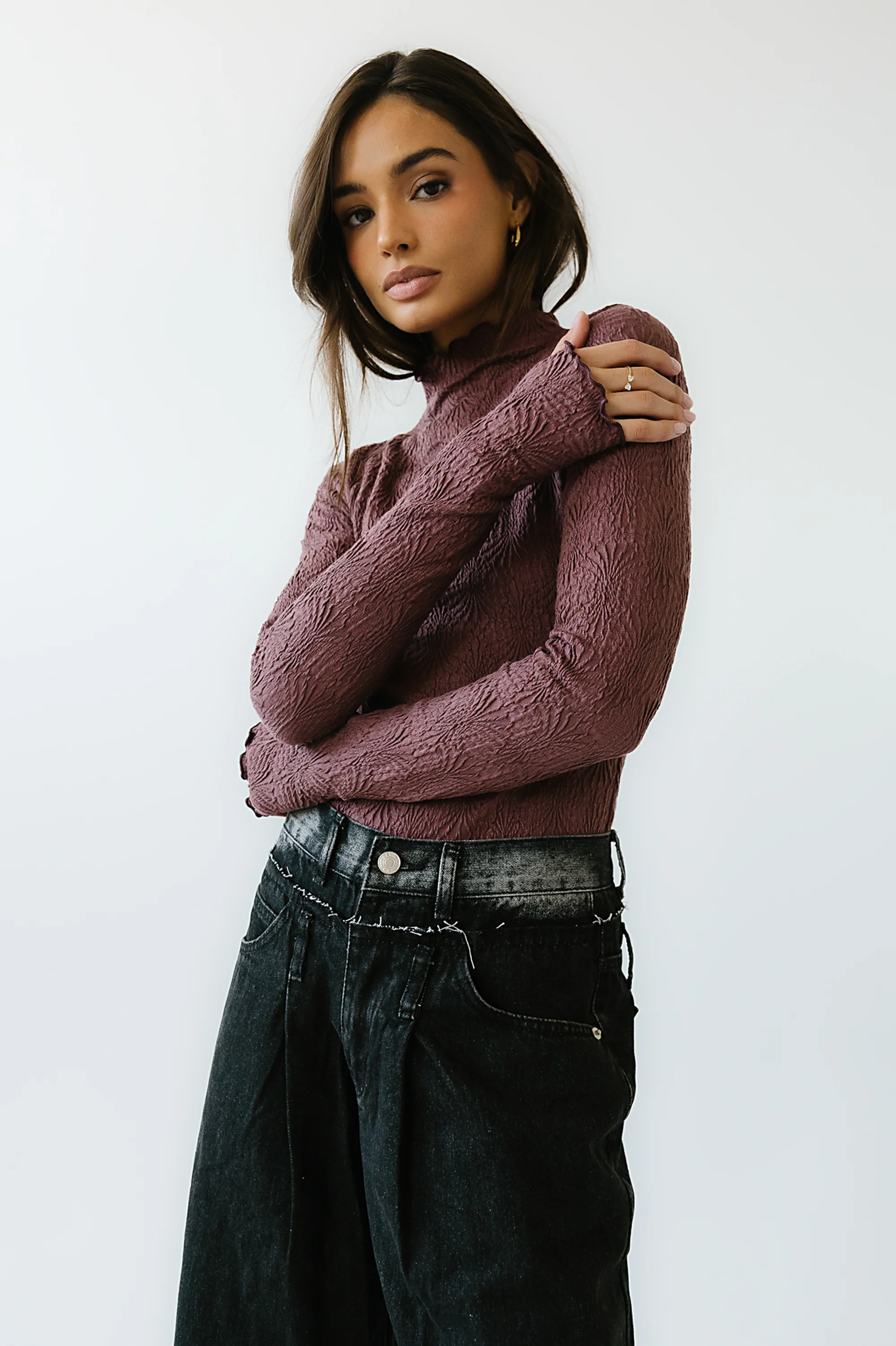 Benny Textured Top in Berry - FINAL SALE - Image 4