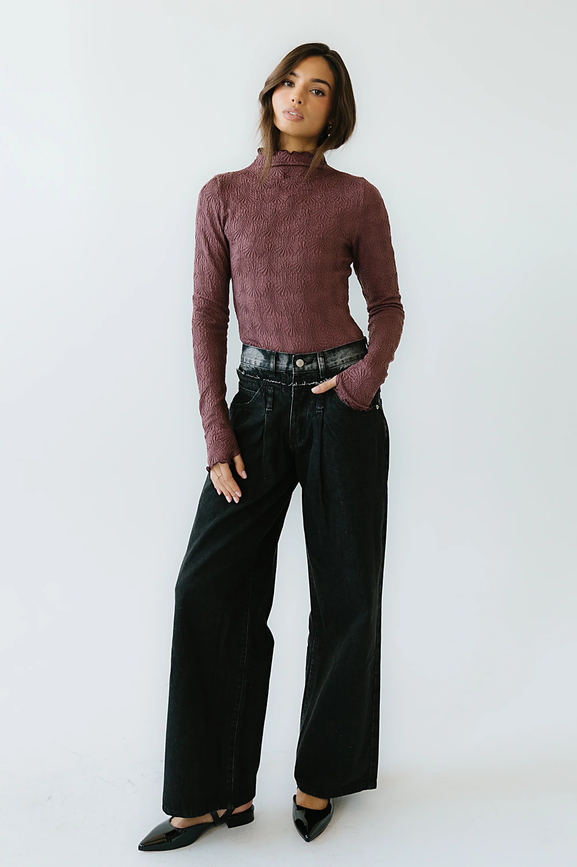 Benny Textured Top in Berry - FINAL SALE - Image 6