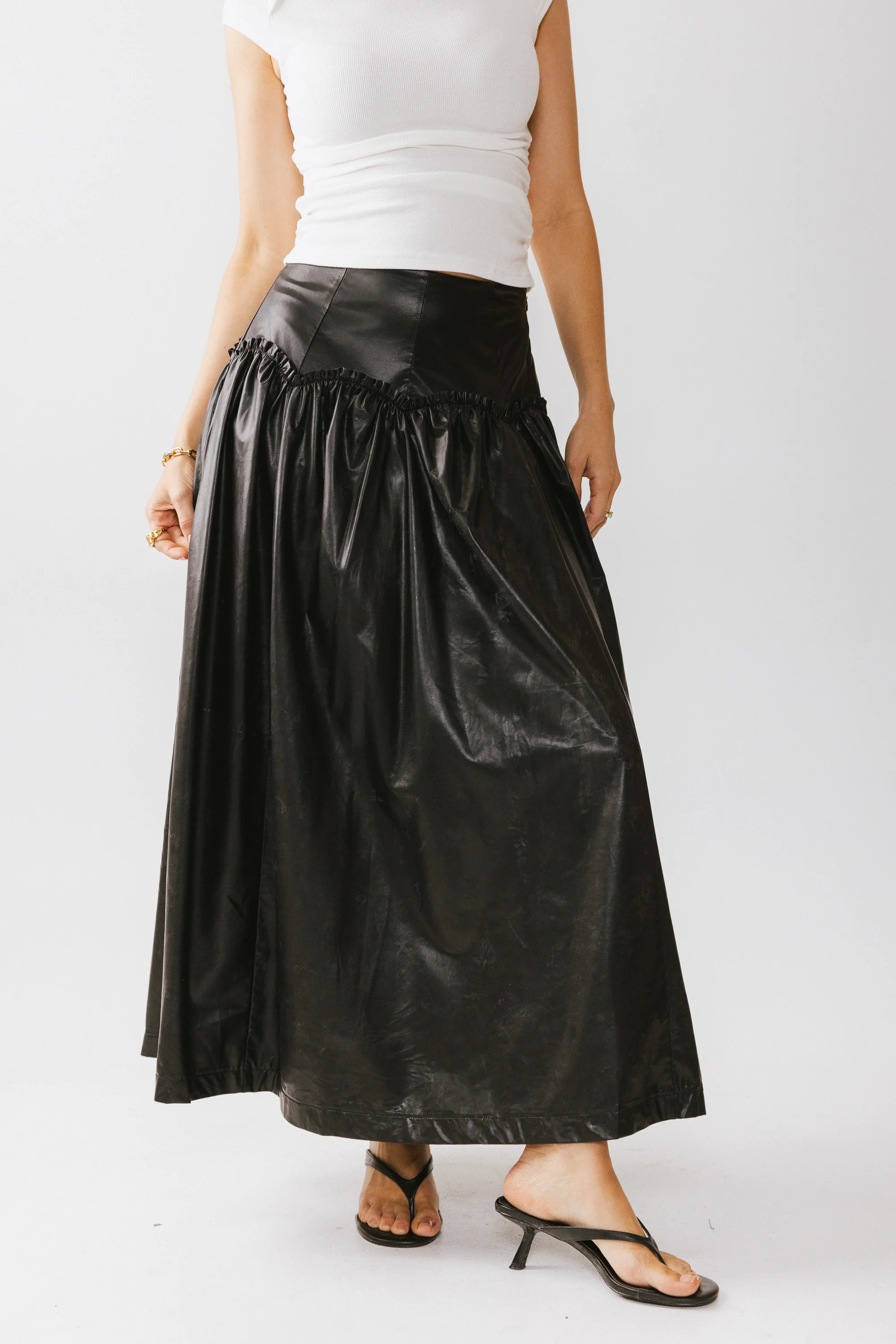 Benson Vegan Leather Maxi Skirt - FINAL SALE - Image 6